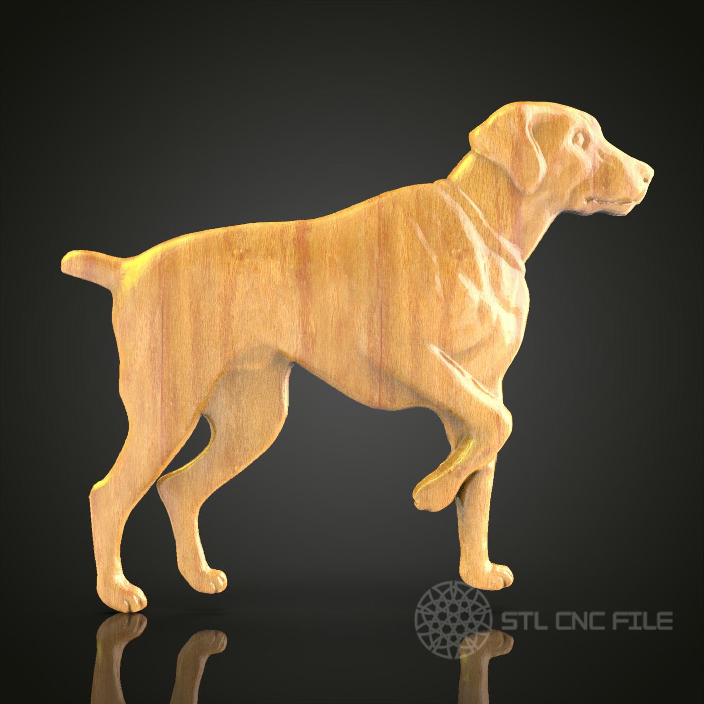 Labrador Dog 3D STL Model for CNC Router - Canine Wood Carving Digital File, Pet Art Decor