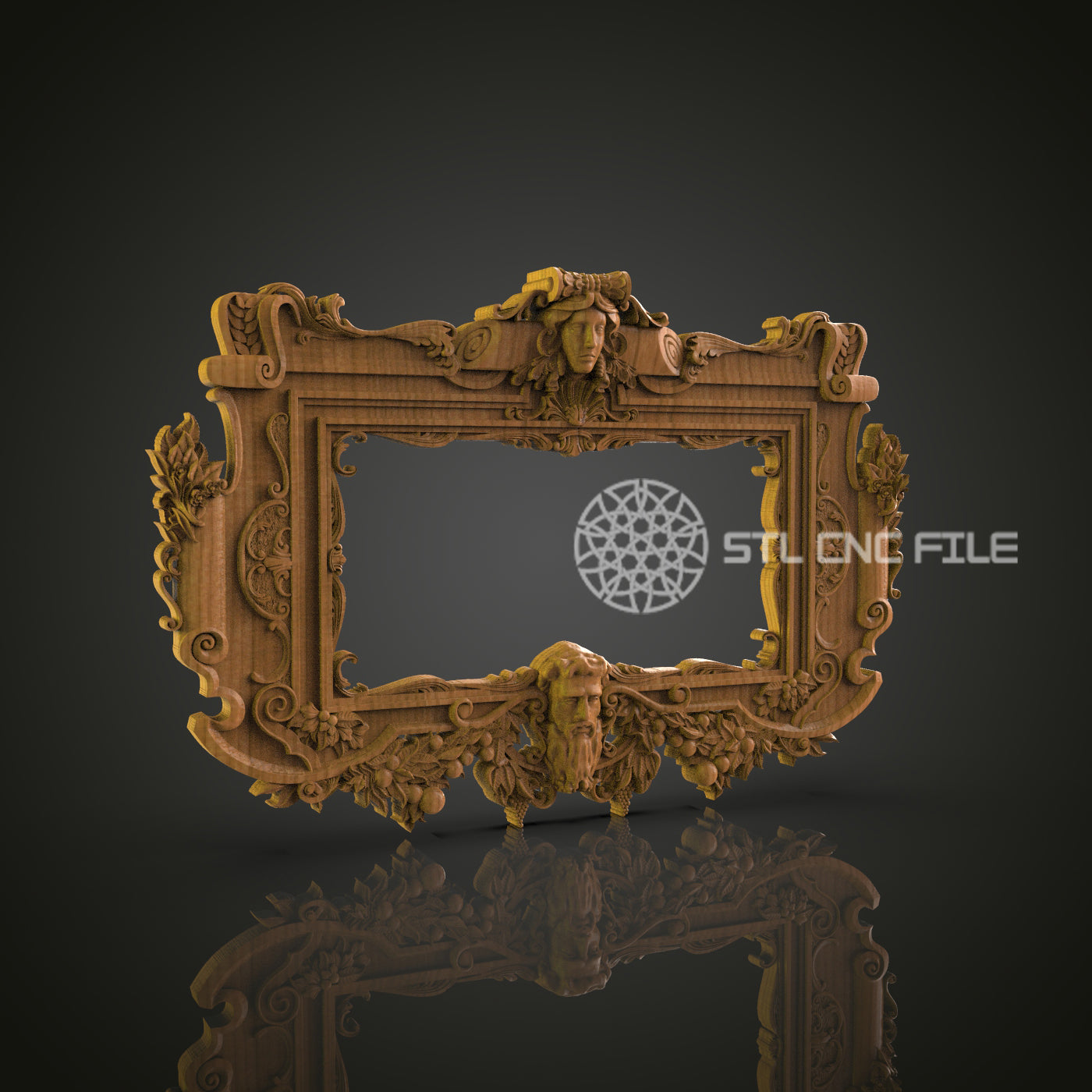 Ornate 3D Frame STL Model for CNC Router Engraver - Artcam, Aspire, CNC Files, Wall Decor, 3D Printer