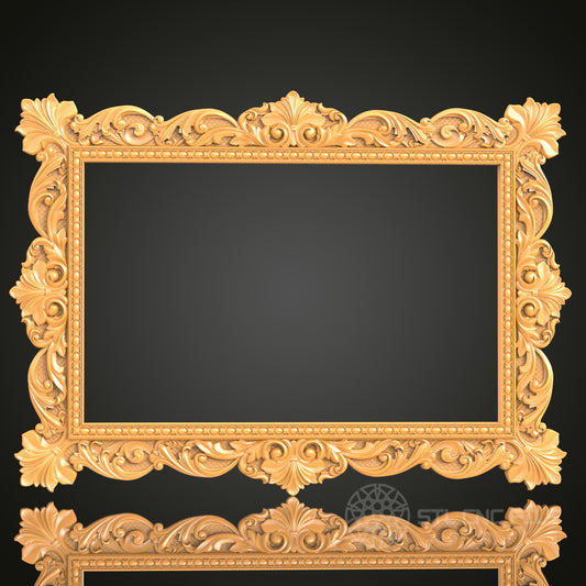 Elegant Ornate 3D Frame STL Model for CNC Router Engraver, Artcam, Aspire, Wood Art, Wall Decor