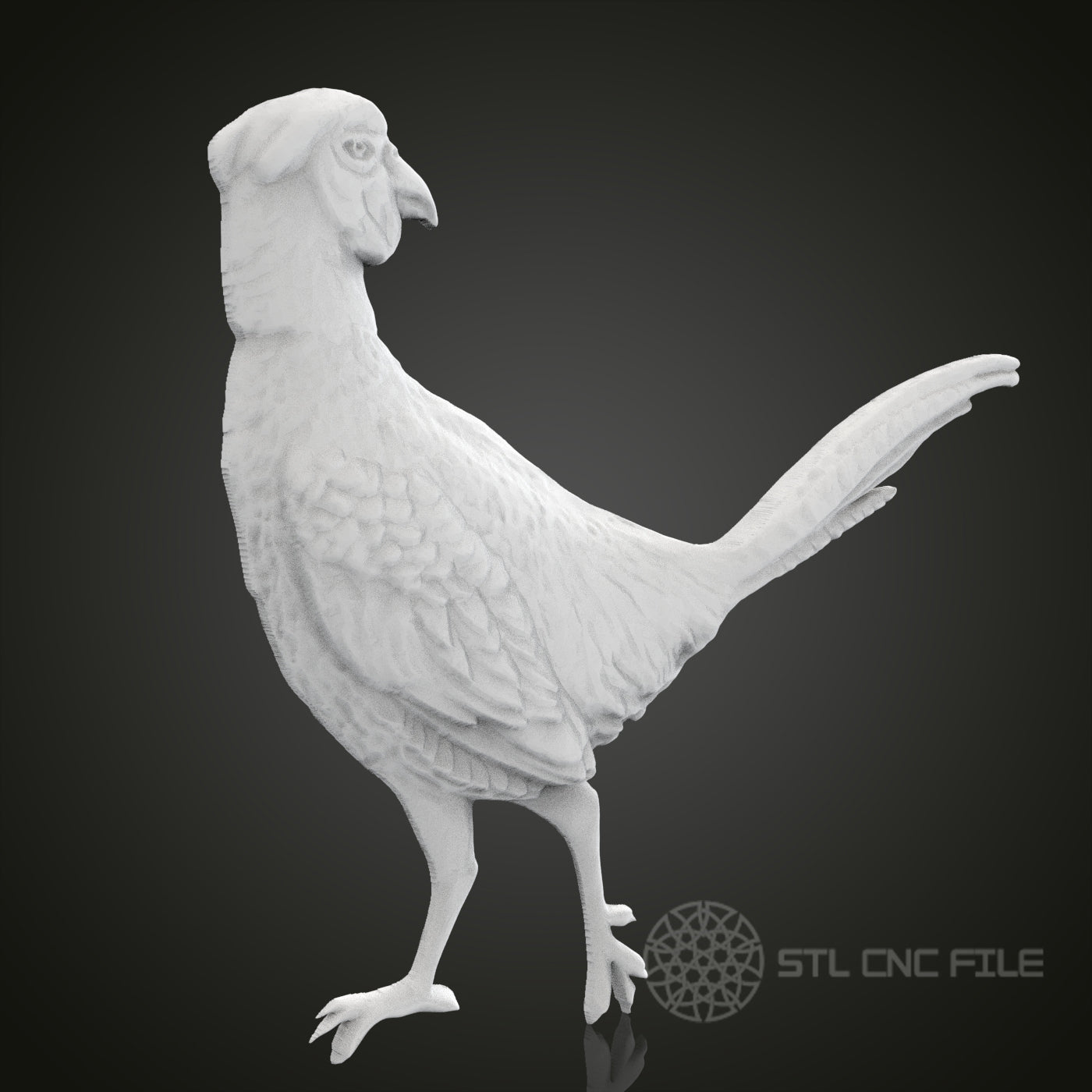 Detailed Bird STL Model - CNC Router Engraver Files, Artcam, Aspire, Wood Wall Art Decor, 3D Printer Compatible, CNC Files