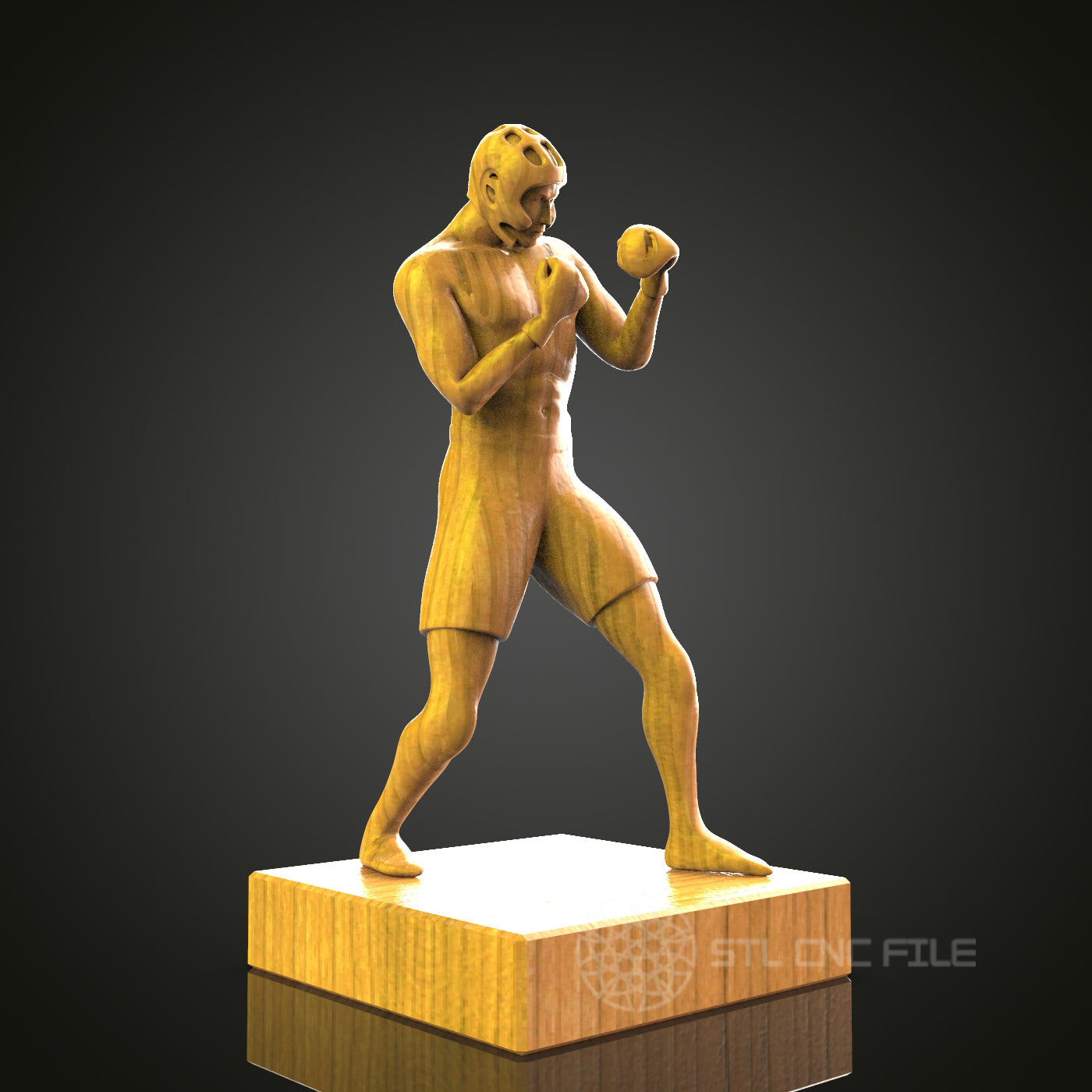Boxer in Action Relief - STL Model for CNC Router Engraver - Artcam, Aspire Compatible - Wood Art, Wall Decor, 3D Printer Ready