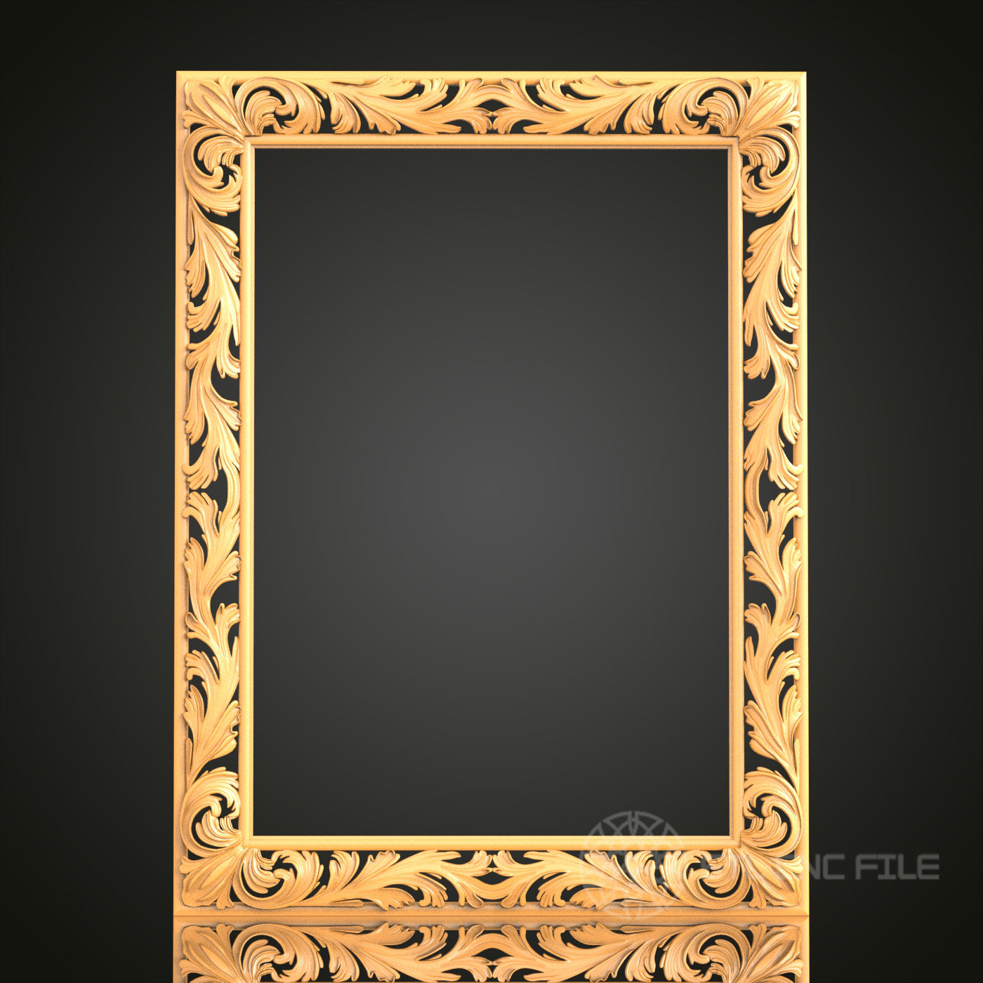 Baroque Style Rectangular Frame STL Model for CNC Router Engraver and 3D Printer - Wall Decor