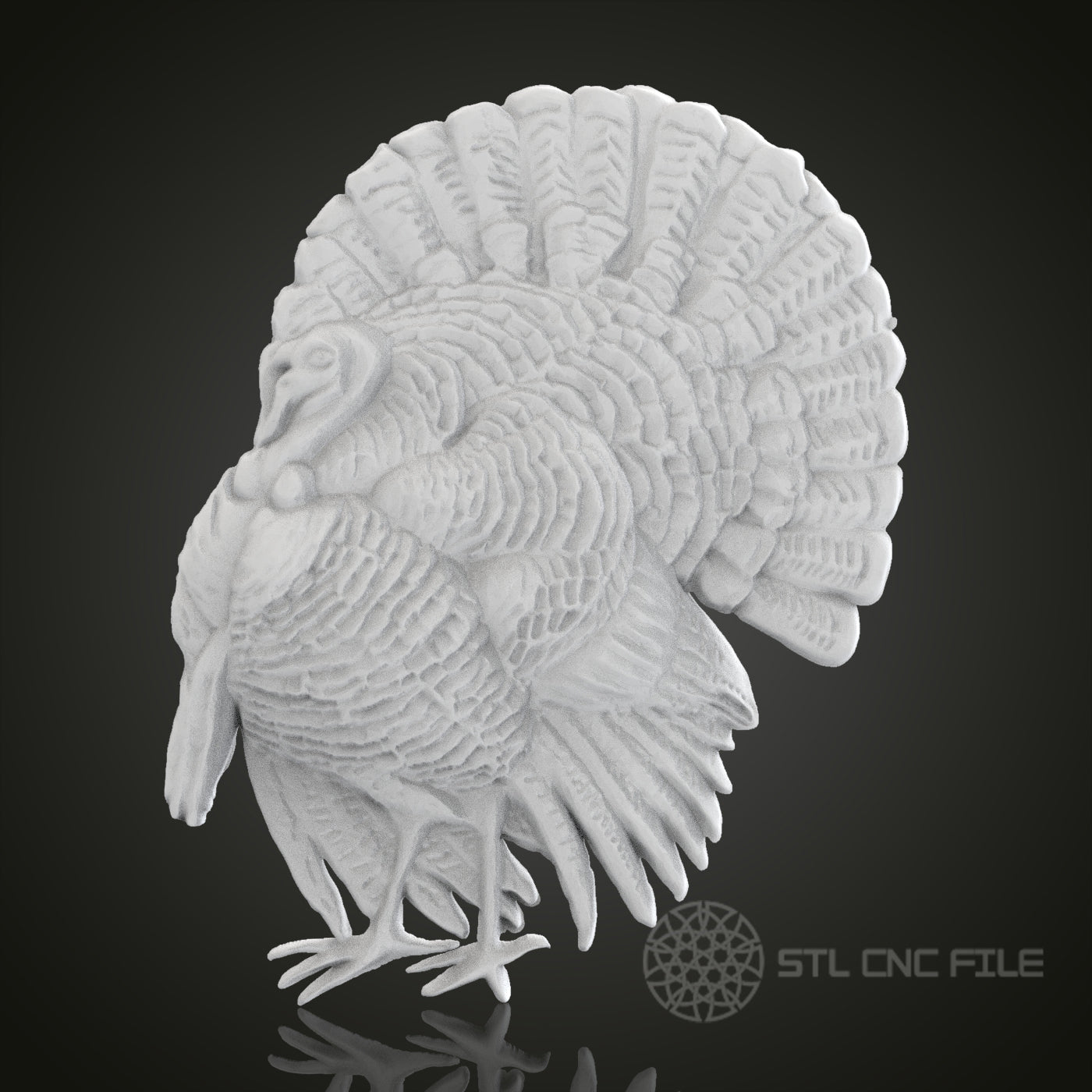 Turkey STL Model for CNC Router Engraver, Artcam, Aspire, CNC Files, Wood Art Wall Decor, 3D Printer