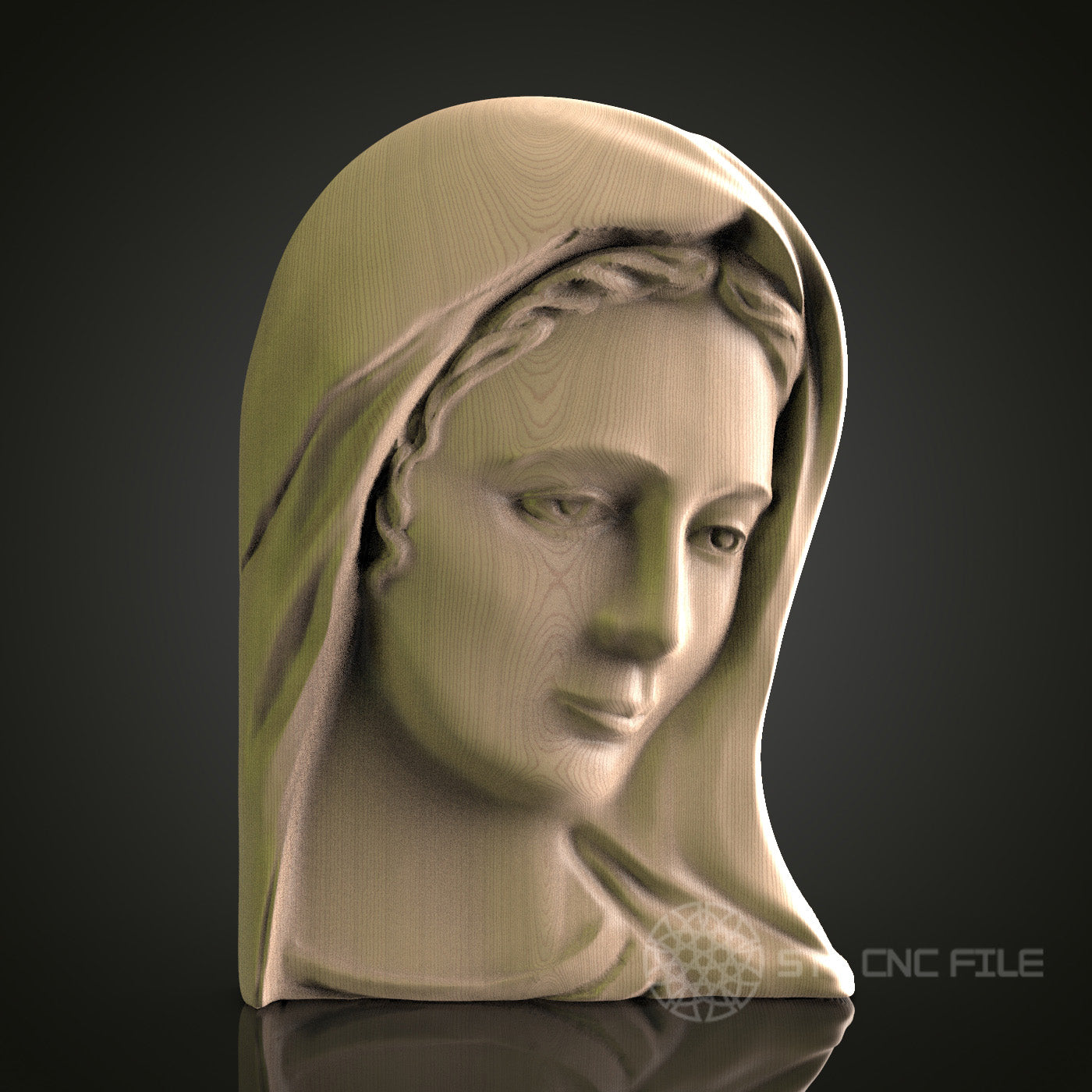 STL Model of Virgin Mary, CNC Router Engraver, Artcam, Aspire, CNC files, Wood Art, Wall Decor, 3D Printer