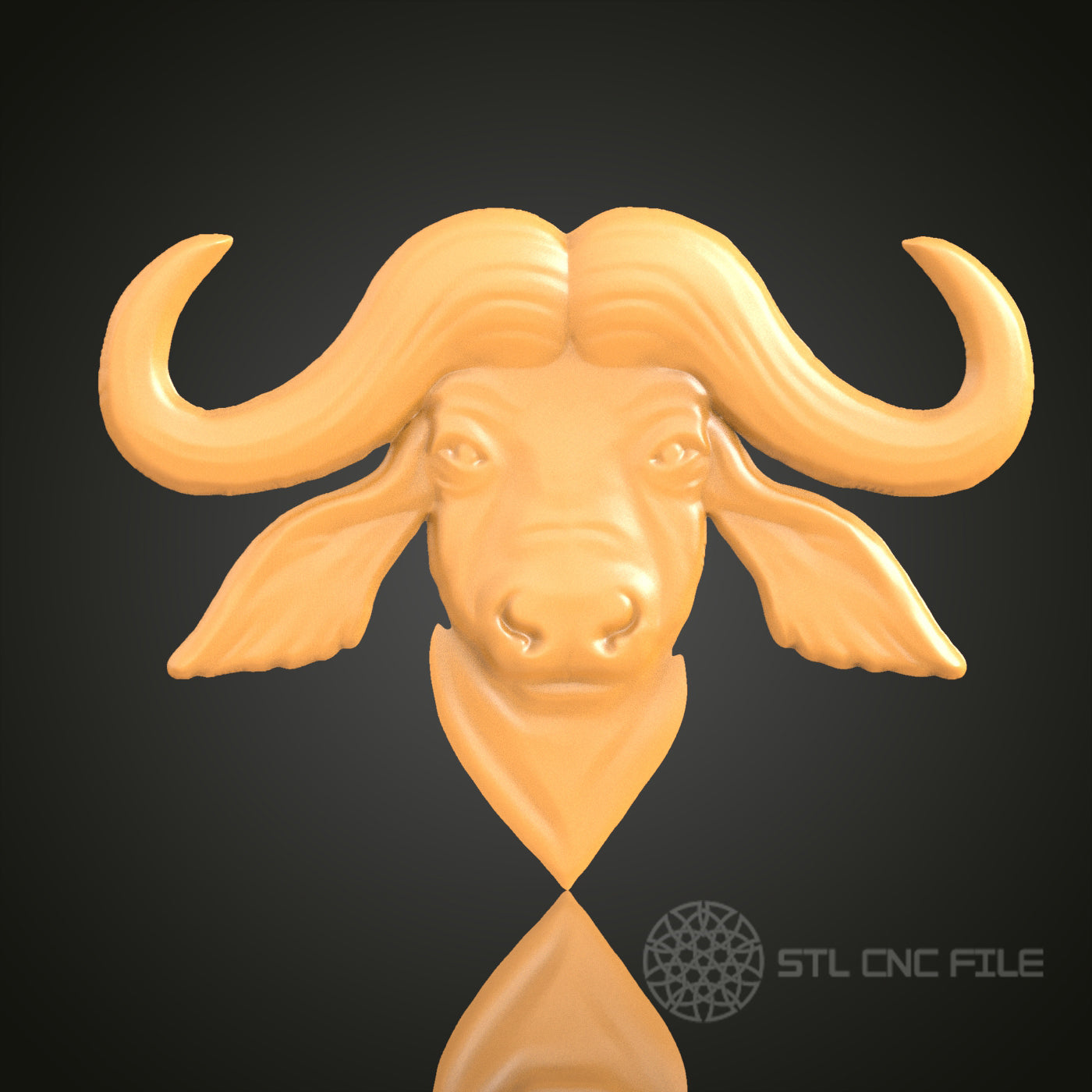 Buffalo Head Relief - STL Model for CNC Router Engraver - Compatible with Artcam, Aspire - Rustic Wall Art, 3D Printer Ready