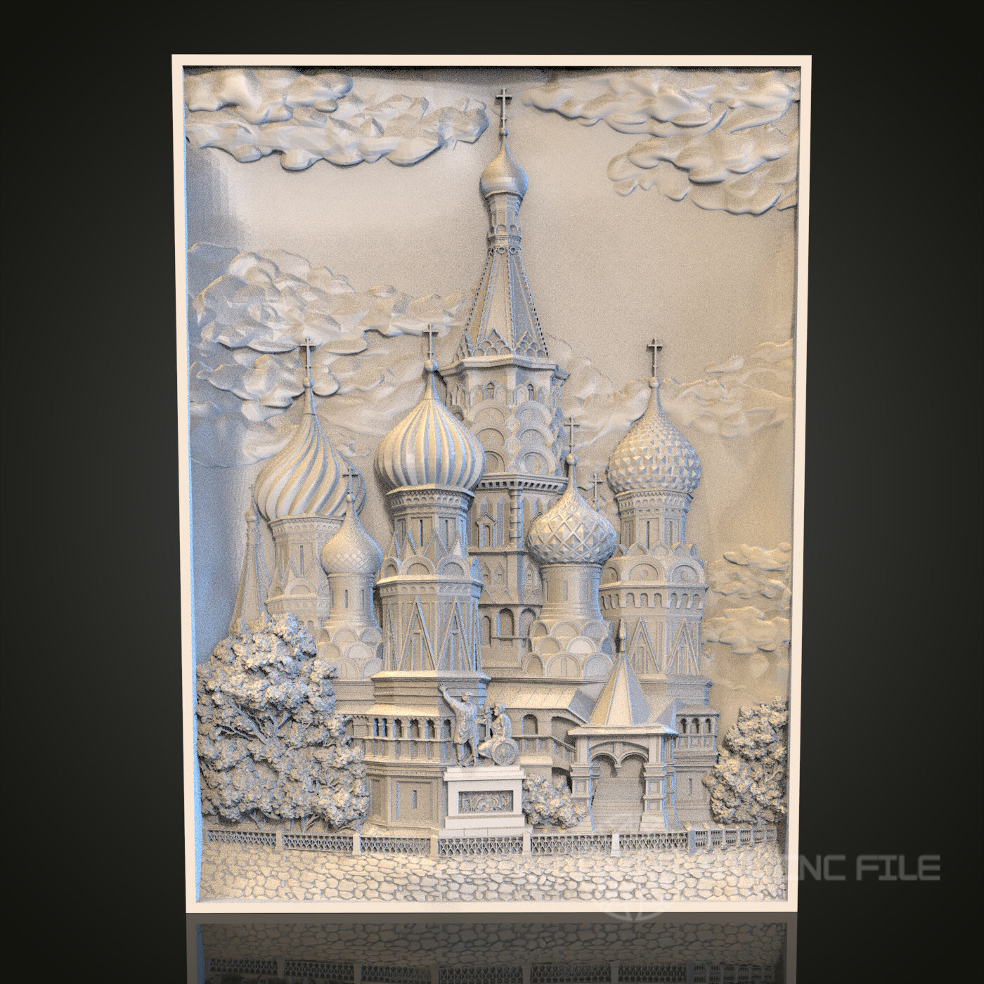 3D MosqSt. Basil's Cathedral STL Model for CNC Router Engraver, Artcam, Aspire, Wood Wall Decor, 3D Printerue Relief STL Model for CNC Router Engraver, Artcam, Aspire, Wood Wall Decor, 3D Printer (Copie)