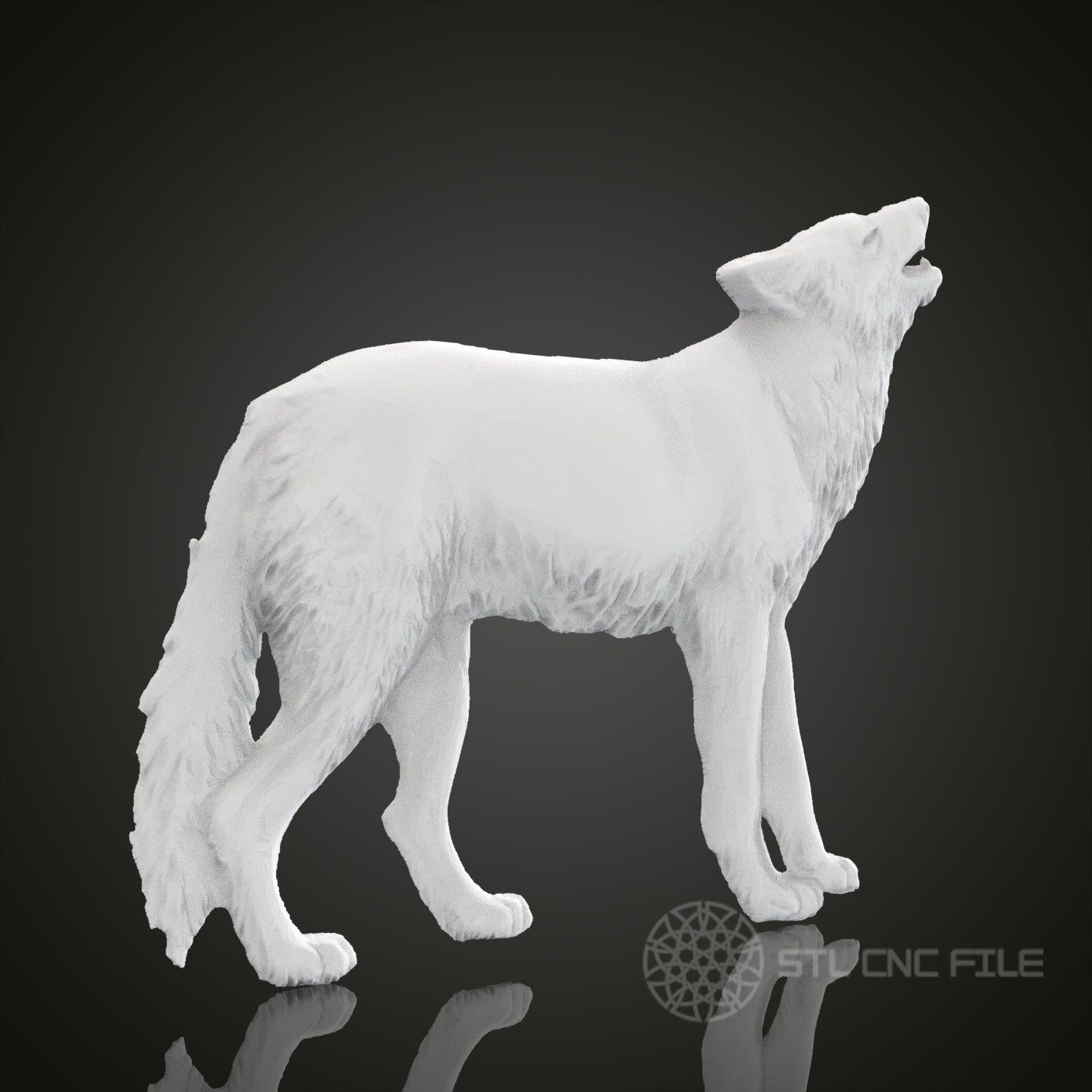 Wolf STL Model for CNC Router Engraver, Artcam, Aspire, CNC Files, Wood Art Wall Decor, 3D Printer