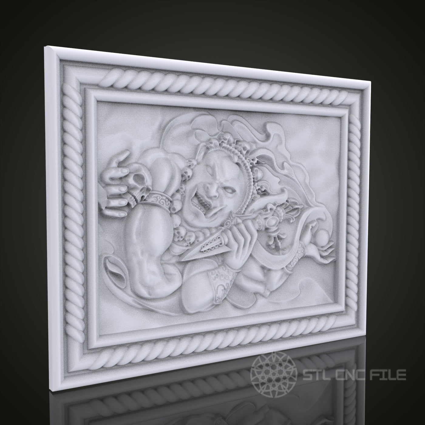 Fierce Demon 3D Relief Art for CNC Router, Artcam, Aspire, Wall Decor, STL Model, Compatible with 3D Printers