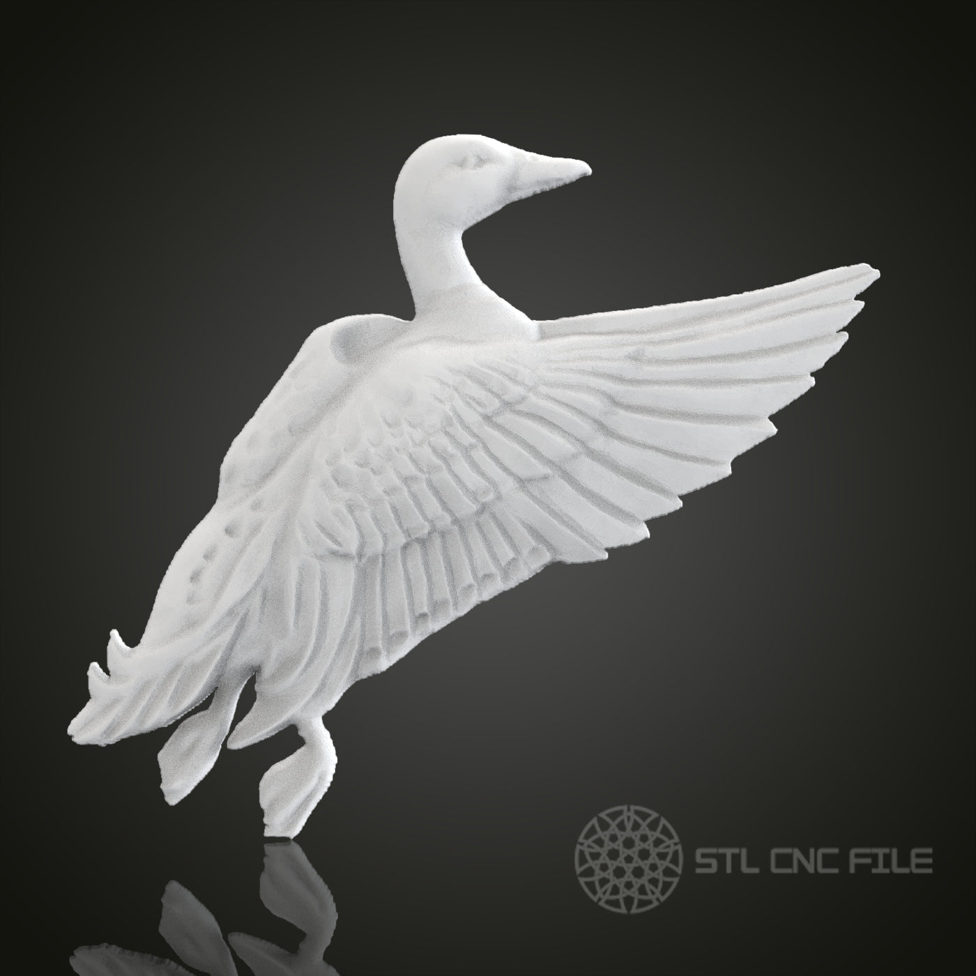 Elegant Bird STL Model - CNC Router Engraver File, Artcam, Aspire, Wood Art Wall Decor, 3D Printer Ready, CNC Files