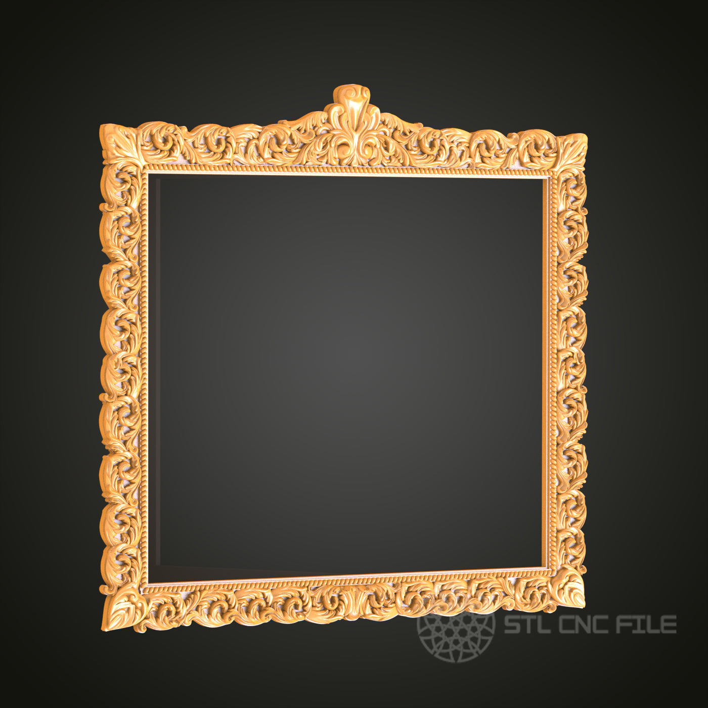 Ornate Gold Frame STL Model for CNC & 3D Printing - Classic Wall Art Decor