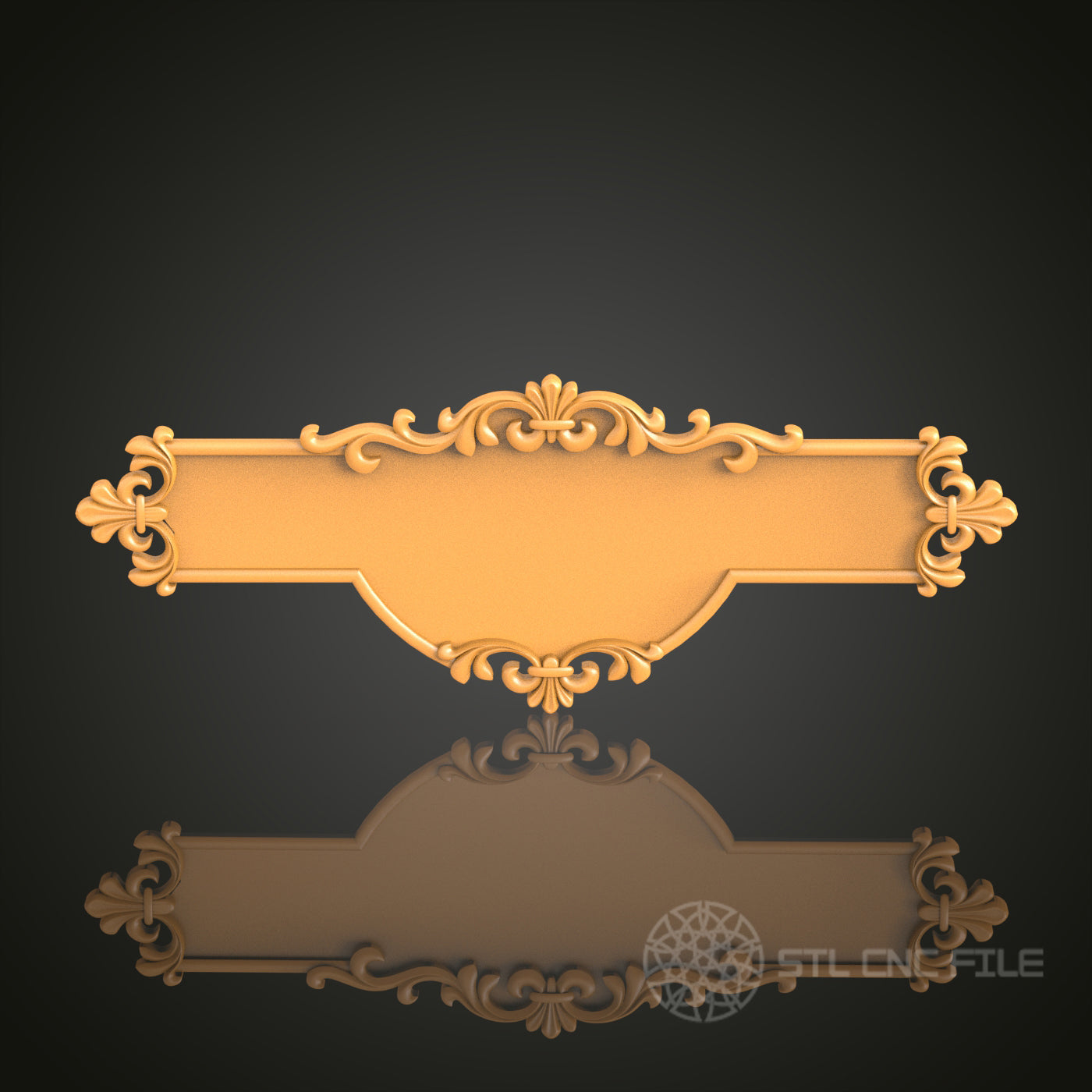 Ornate Name Plate - STL Model for CNC Router and 3D Printing - Artcam, Aspire Compatible