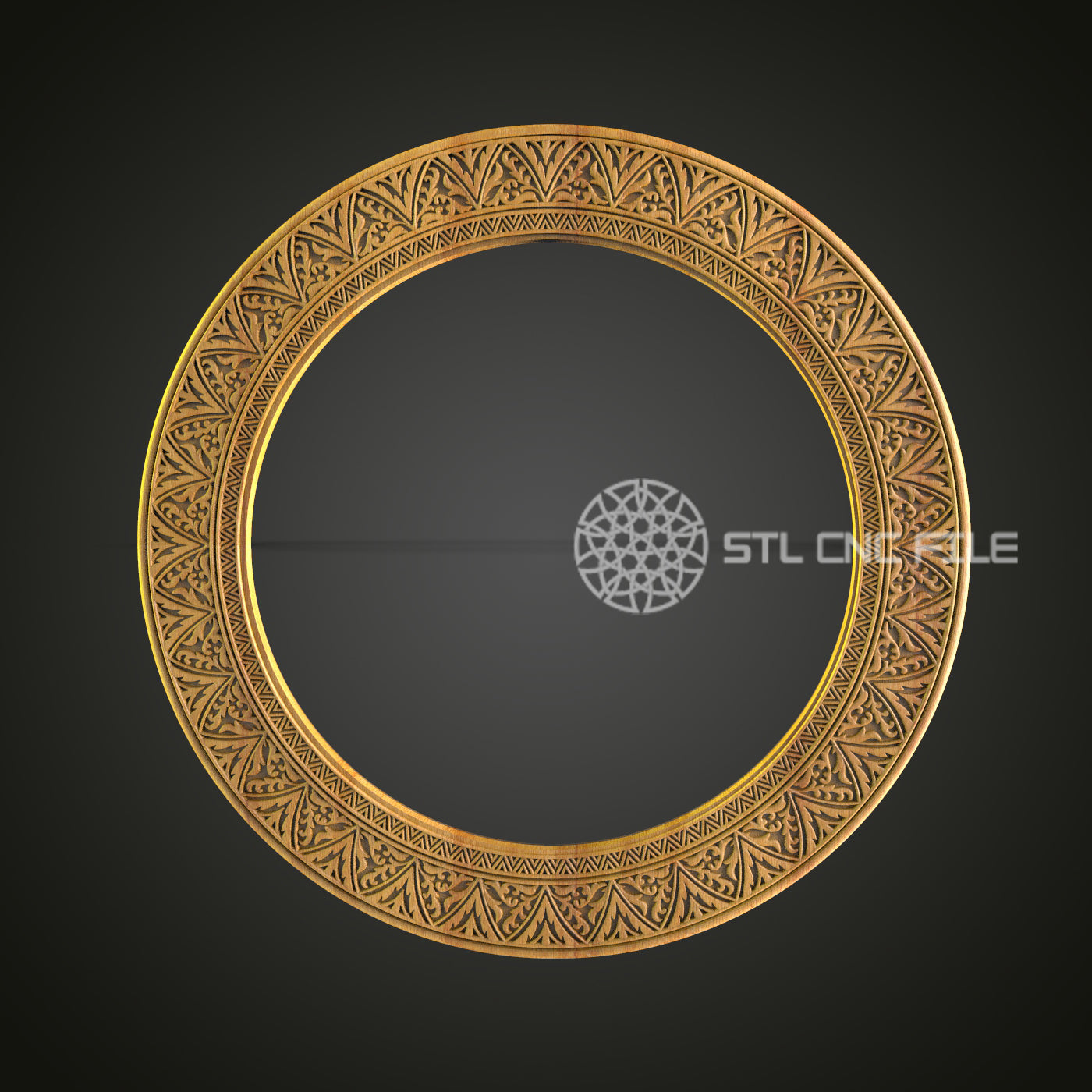 Geometric Elegance Circular Frame - CNC Router STL File, Artistic Wall Decor