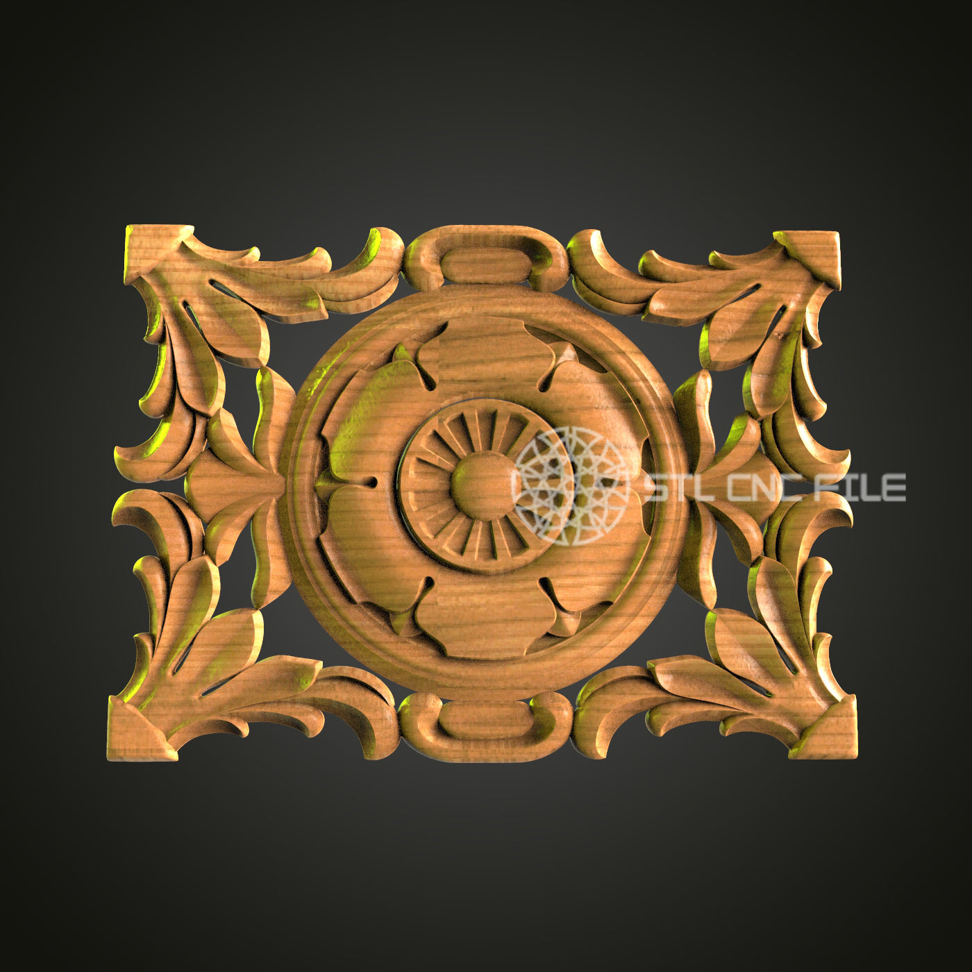 Elegant Carved Wooden Clock Face STL Model - CNC Router Files for Artcam, Aspire - Wall Decor Wood Art 3D Printing Design