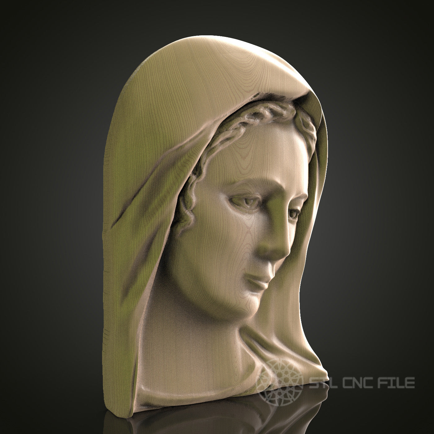 STL Model of Virgin Mary, CNC Router Engraver, Artcam, Aspire, CNC files, Wood Art, Wall Decor, 3D Printer