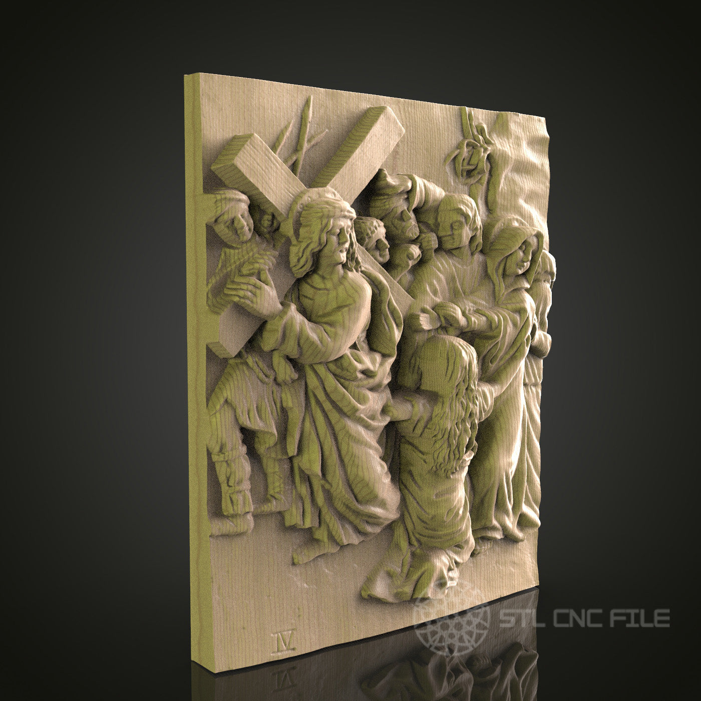 Relief of Jesus Carrying the Cross - STL Model for CNC Router, 3D Printer - Artcam, Aspire Compatible