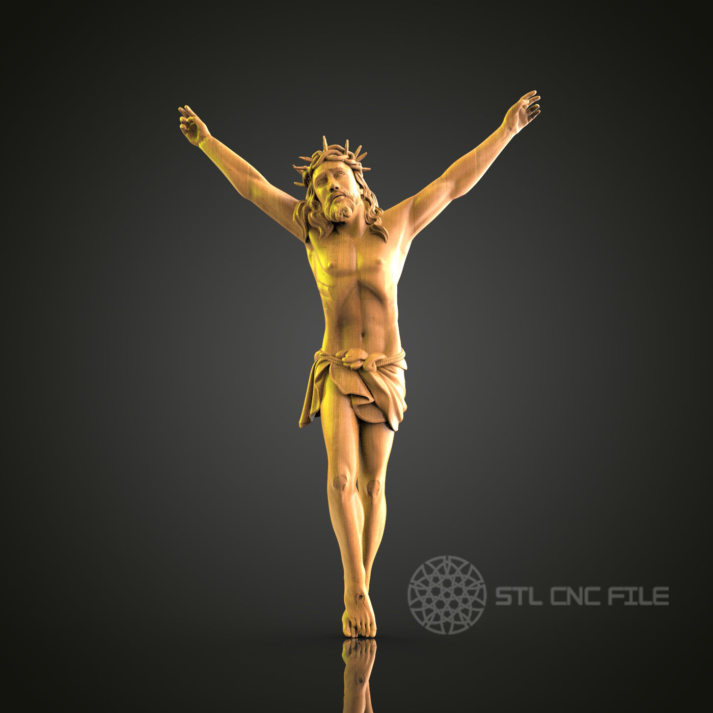 Crucifixion Scene Relief - STL Model for CNC Router Engraver - Artcam, Aspire Compatible - Wood Art, Wall Decor, 3D Printer Ready