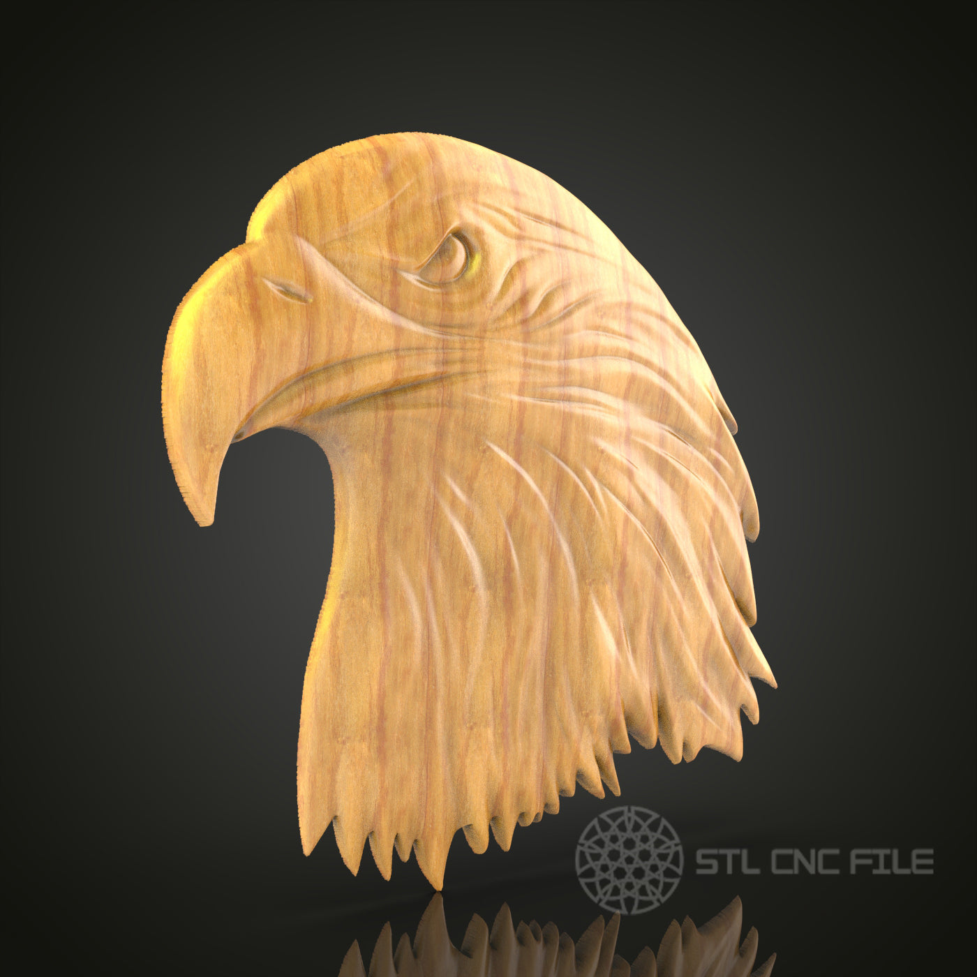 Majestic Eagle Head 3D STL Model for CNC Router - Powerful Wood Wall Art, CNC Files for Artcam, Aspire