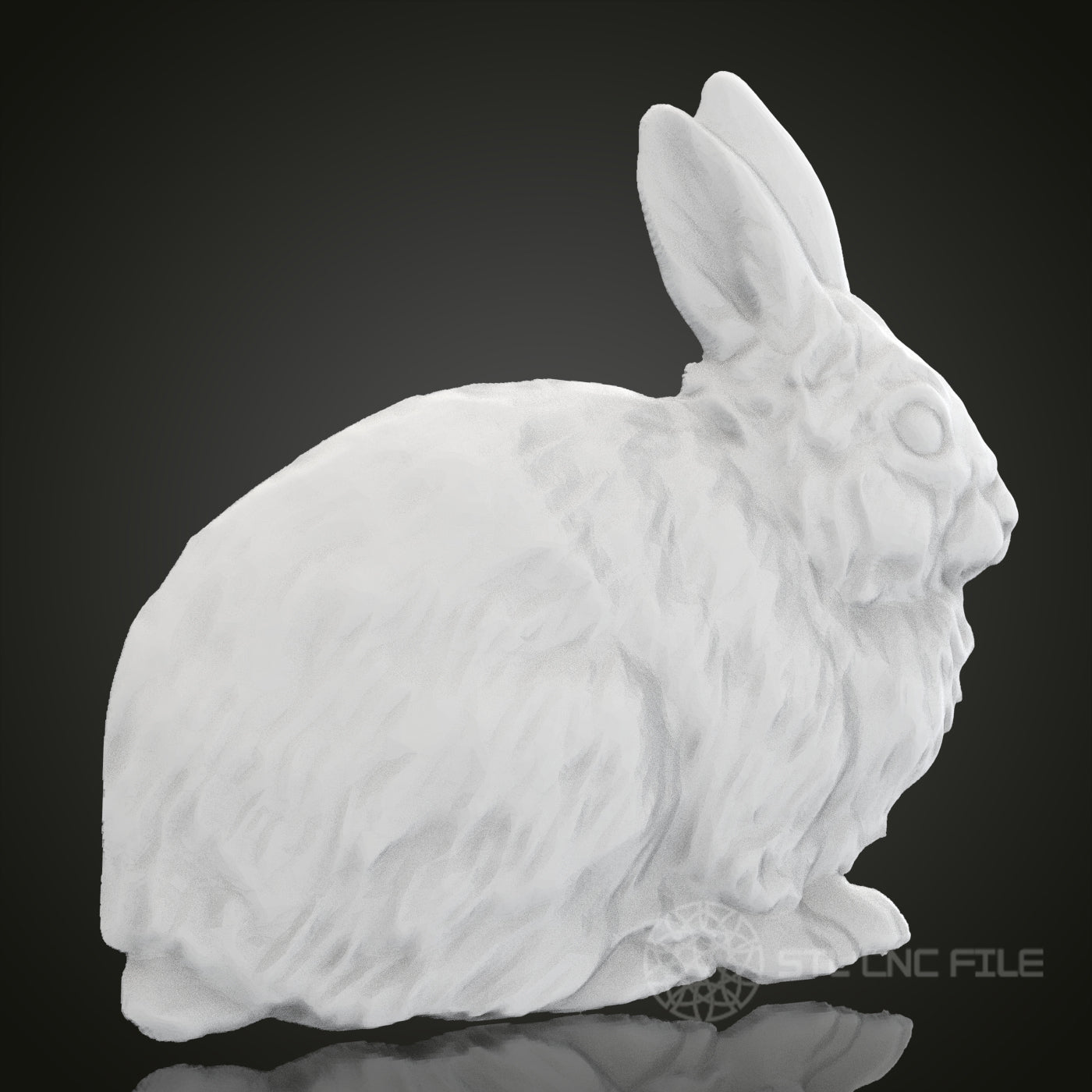 Adorable Bunny STL Model for CNC Router Engraver, Artcam, Aspire, 3D Printer - Wood, Wall Decor, Art