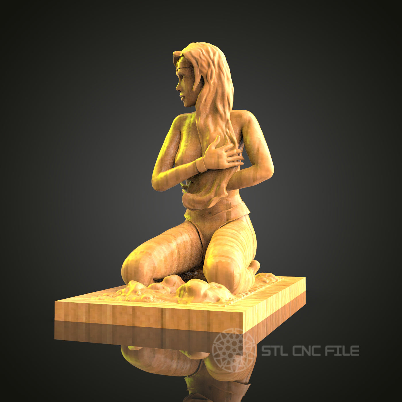 Kneeling Woman Relief - STL Model for CNC Router Engraver - Artcam, Aspire Compatible - Wood Art, Wall Decor, 3D Printer Ready