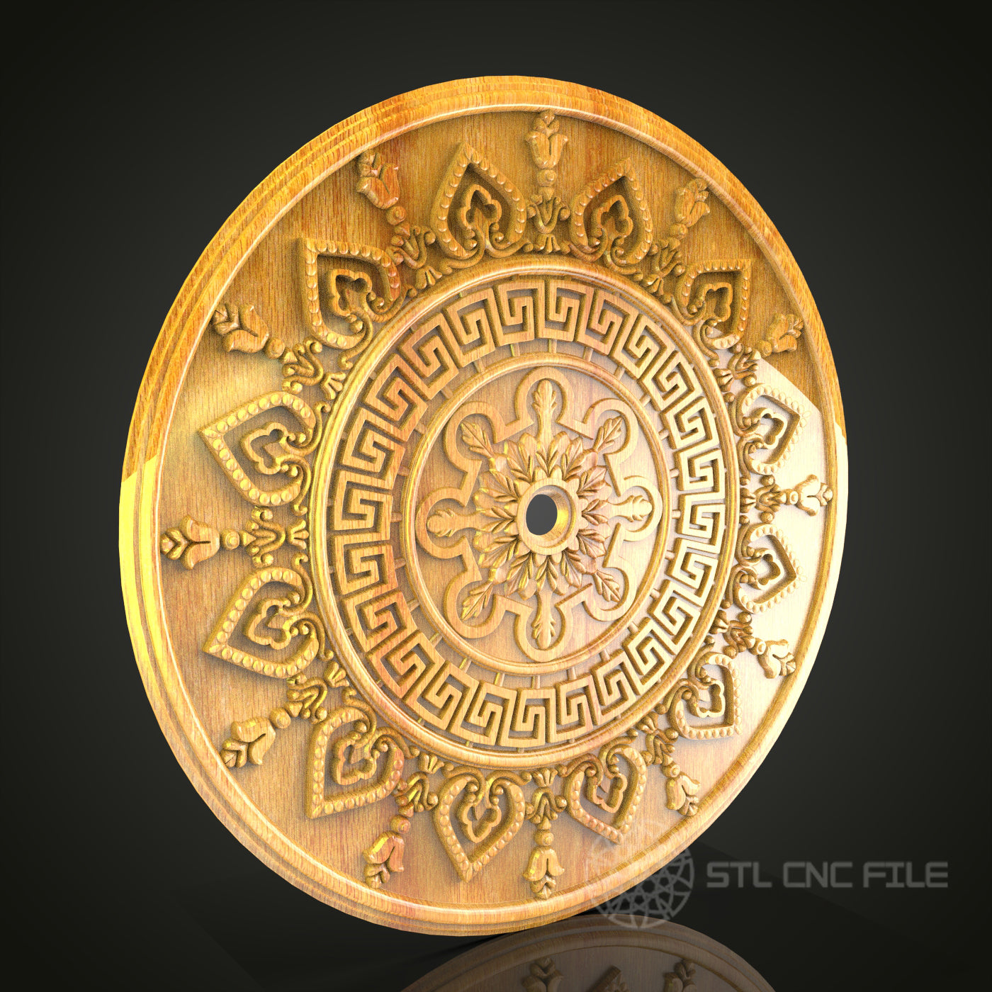 Ornate Classical Medallion STL File – CNC Router Design for Artcam & Aspire, Perfect for Heritage Decor