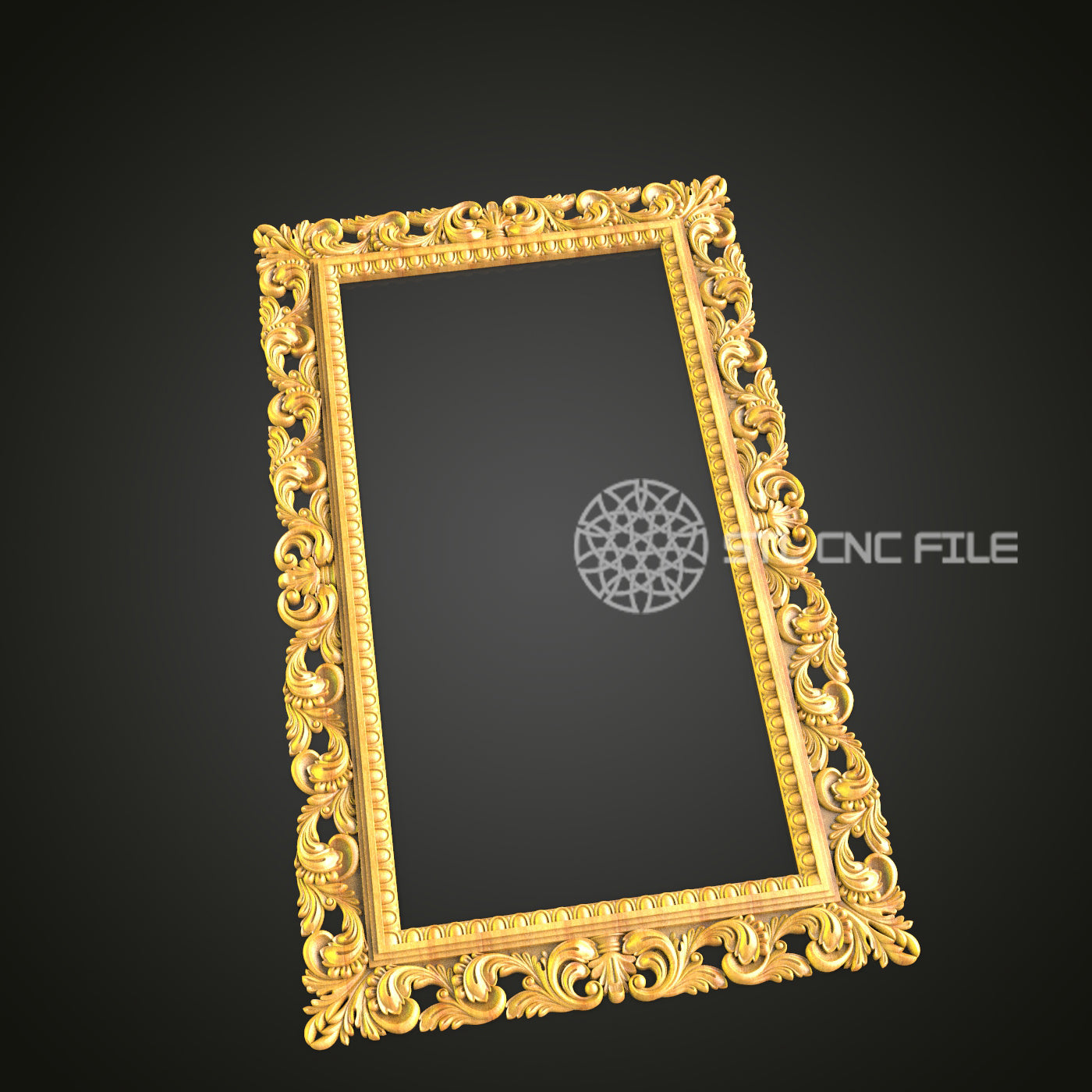 Luxurious Rococo STL Model for CNC Routers - Artcam, Aspire Files, Decorative Wood Art, Elegant Wall Decor