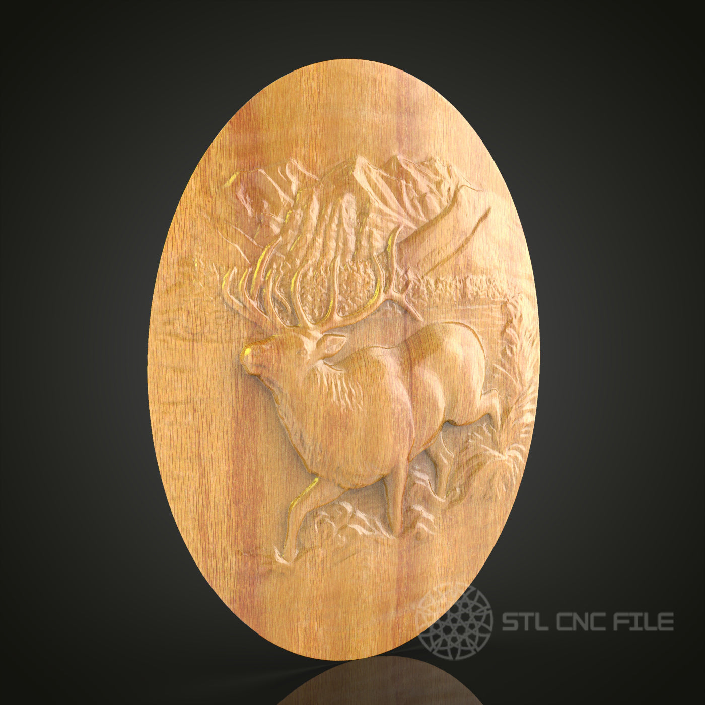 Stunning Elk Duo in Wilderness CNC Carving STL File