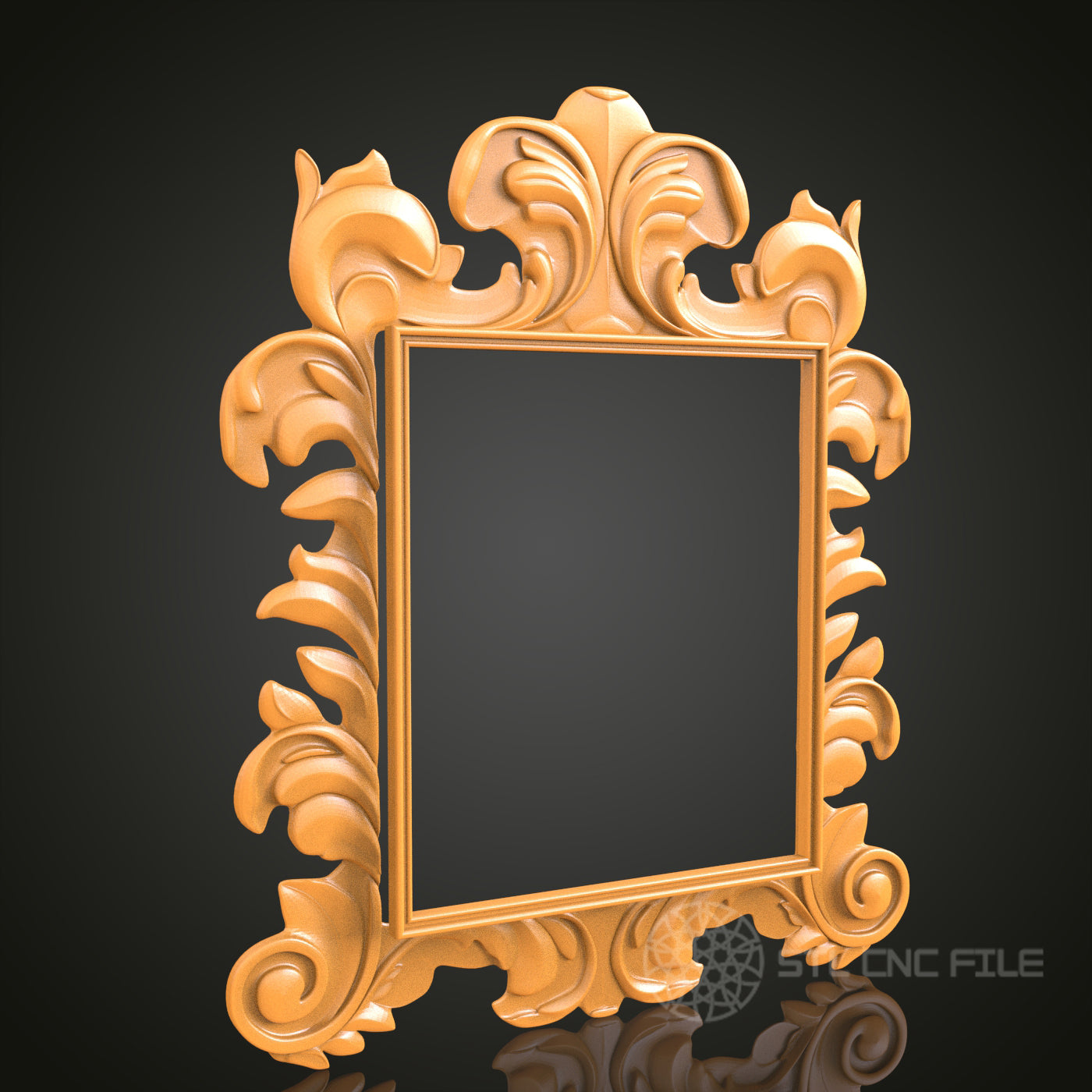 Rococo Ornate Decorative Frame STL Model for CNC Router Engraver, 3D Printer, Wall Art Decor