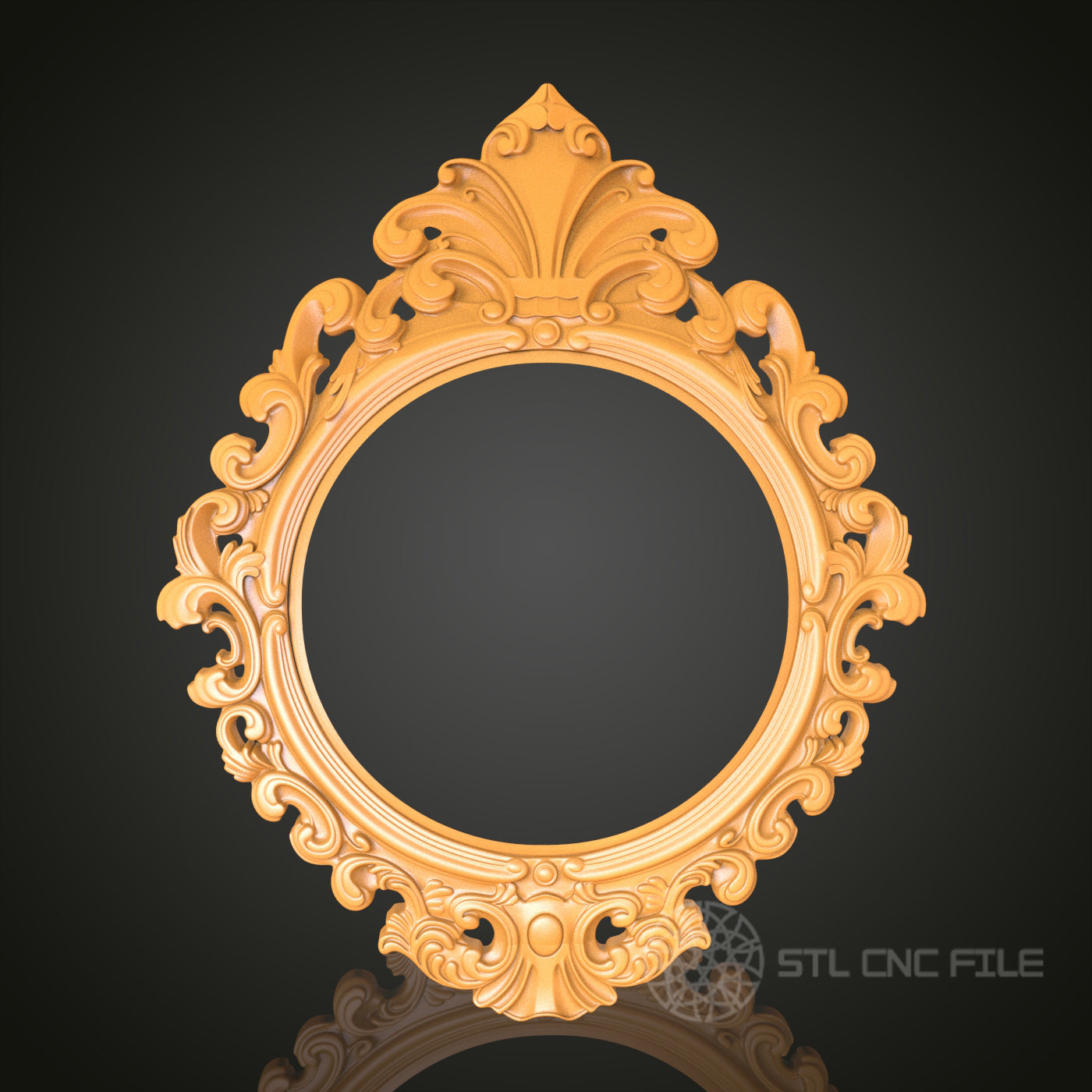 Victorian Ornate Oval Frame STL Model for CNC Router Engraver, Artcam, Aspire - Wood Wall Decor, 3D Printer