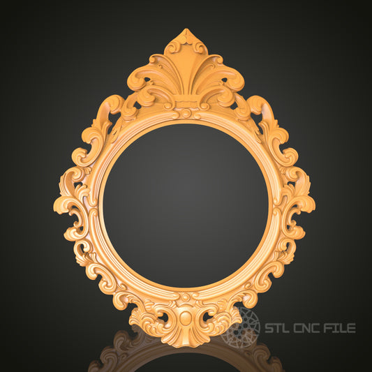 Victorian Ornate Oval Frame STL Model for CNC Router Engraver, Artcam, Aspire - Wood Wall Decor, 3D Printer