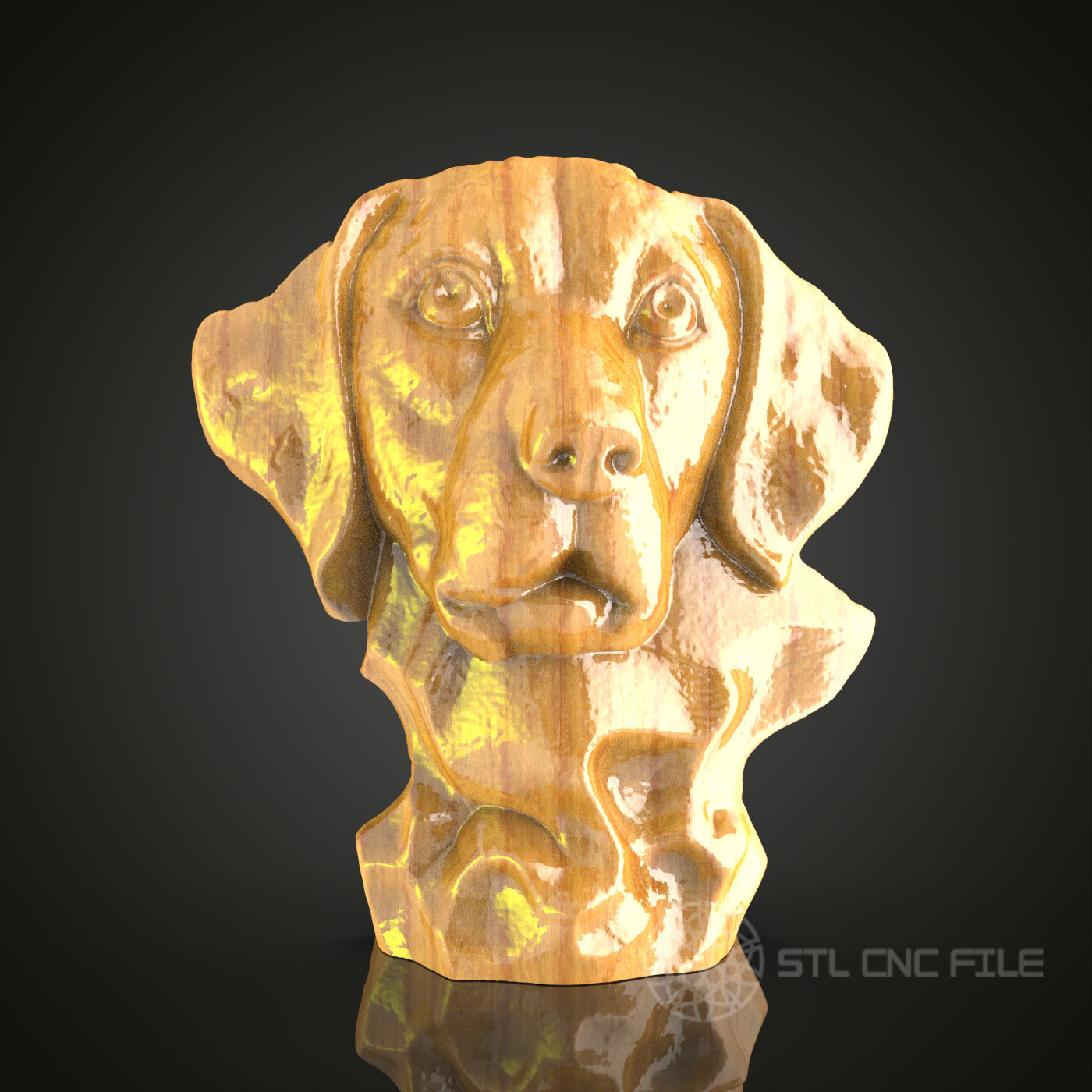 Loyal Companion – Dog Bust CNC Router STL Model for Wood Carving