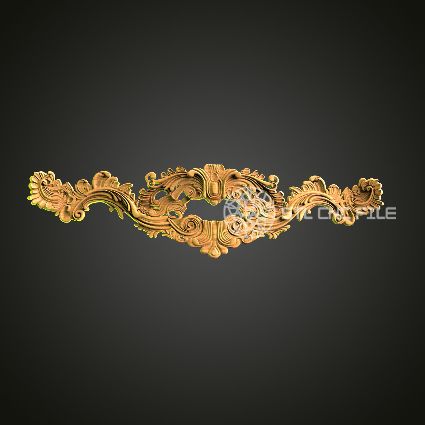 Baroque Ornamental Design STL File - CNC Router, 3D Printer Ready - Luxurious Scrollwork for Wall Decor and Art Projects