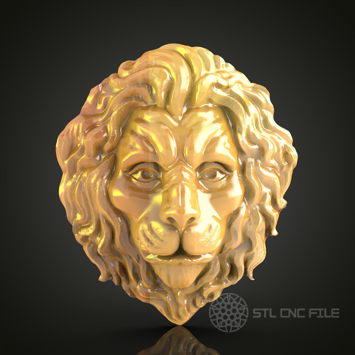 Lion's Head 3D STL Model for CNC Router - Wood Wall Art Decor, Artcam, Aspire Files