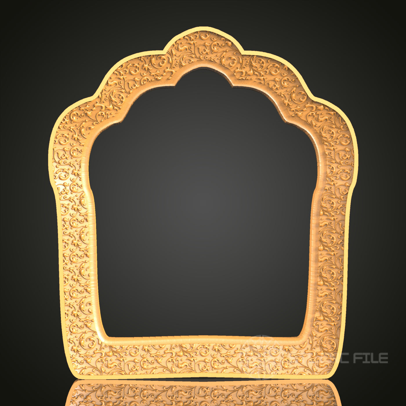 Intricate Scalloped Frame STL Model for CNC Router Engraver, Artcam, Aspire, Wood Art, Wall Decor, 3D Printer
