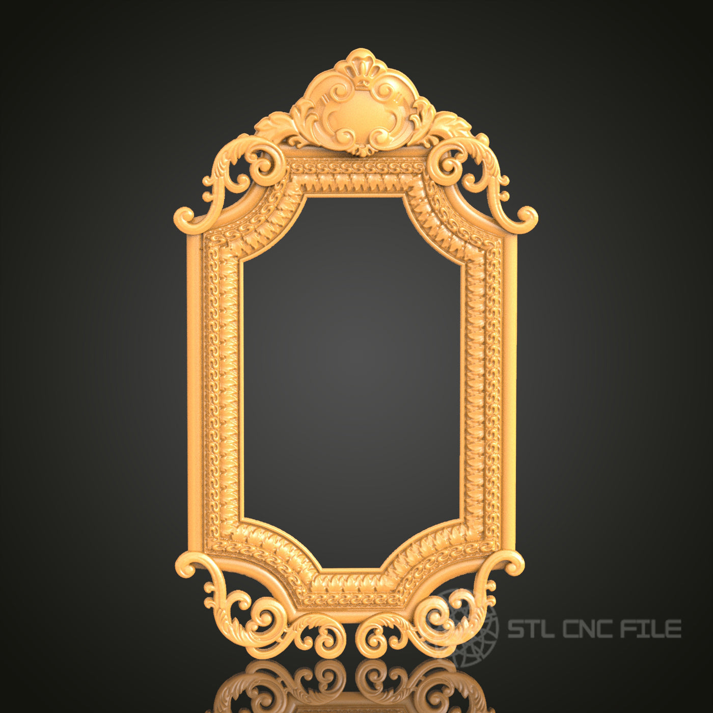 Elegant Vintage Frame STL Model for CNC Router Engraver - Artcam, Aspire, Wall Decor, Wood Art