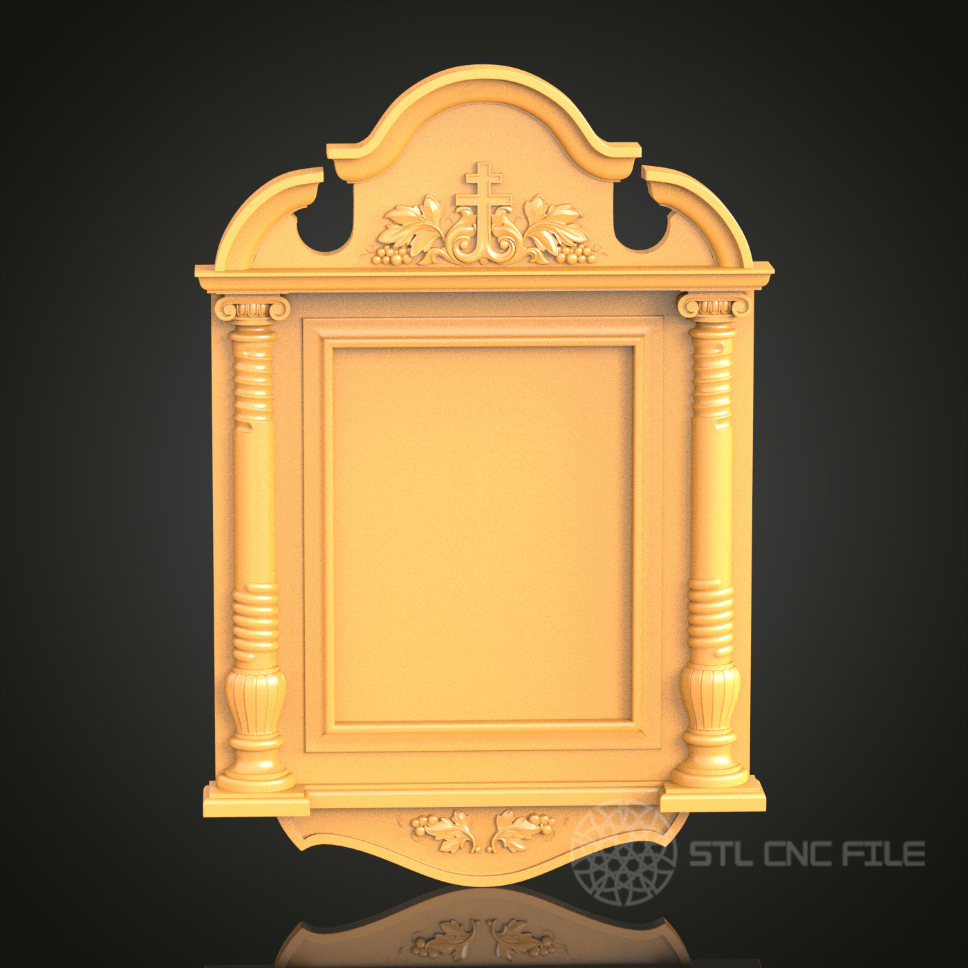 Religious Column Frame STL Model for CNC Router Engraver, Artcam, Aspire, Wood Art, Wall Decor, 3D Printer