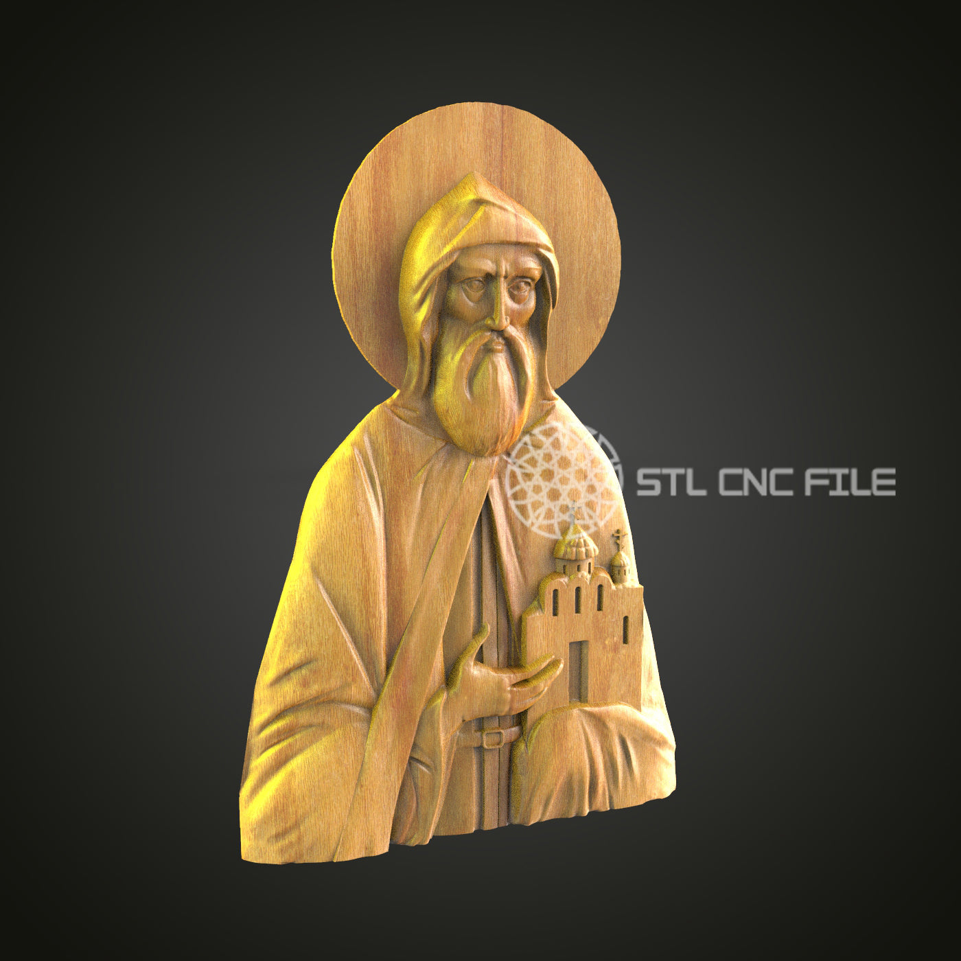 Saintly Icon STL Model for CNC Routers - Religious Art, Wall Decor, Wood Engraving Digital File
