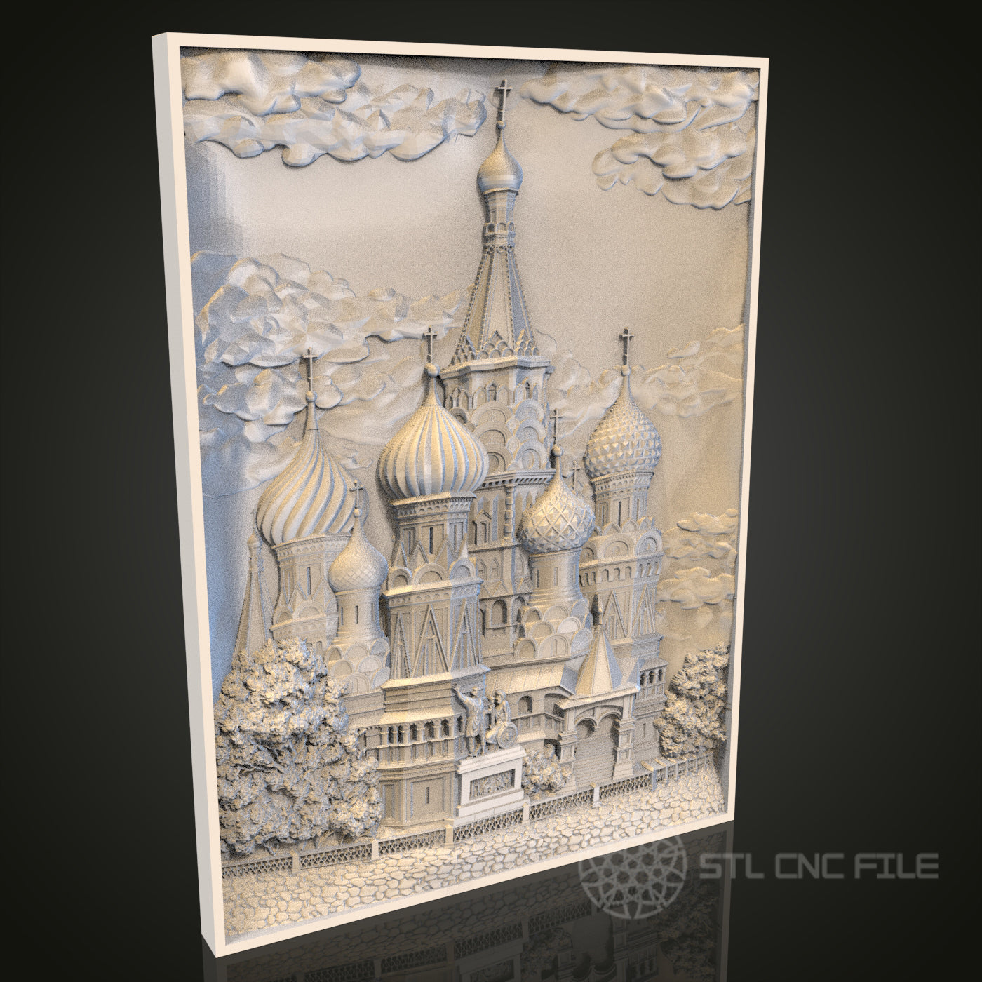3D MosqSt. Basil's Cathedral STL Model for CNC Router Engraver, Artcam, Aspire, Wood Wall Decor, 3D Printerue Relief STL Model for CNC Router Engraver, Artcam, Aspire, Wood Wall Decor, 3D Printer (Copie)