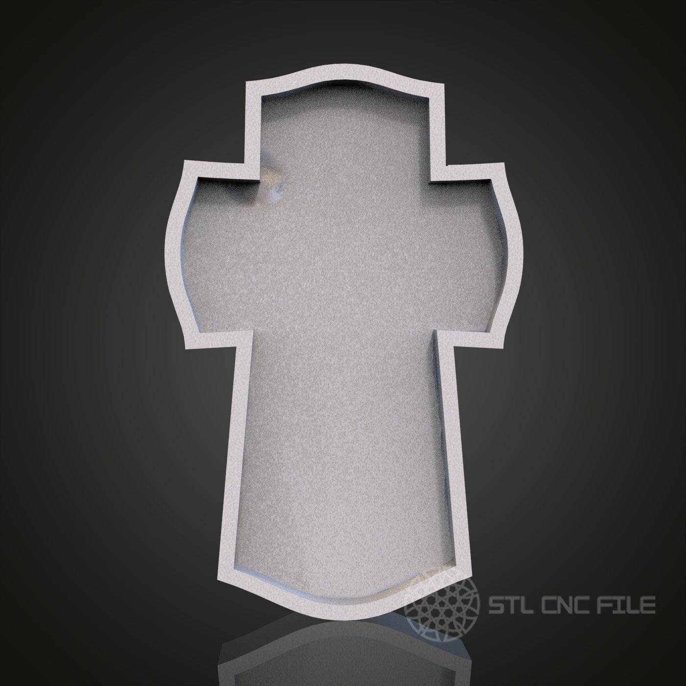Simple Cross Outline STL Model for CNC Router Engraver, Artcam, Aspire, Wood, Wall Decor