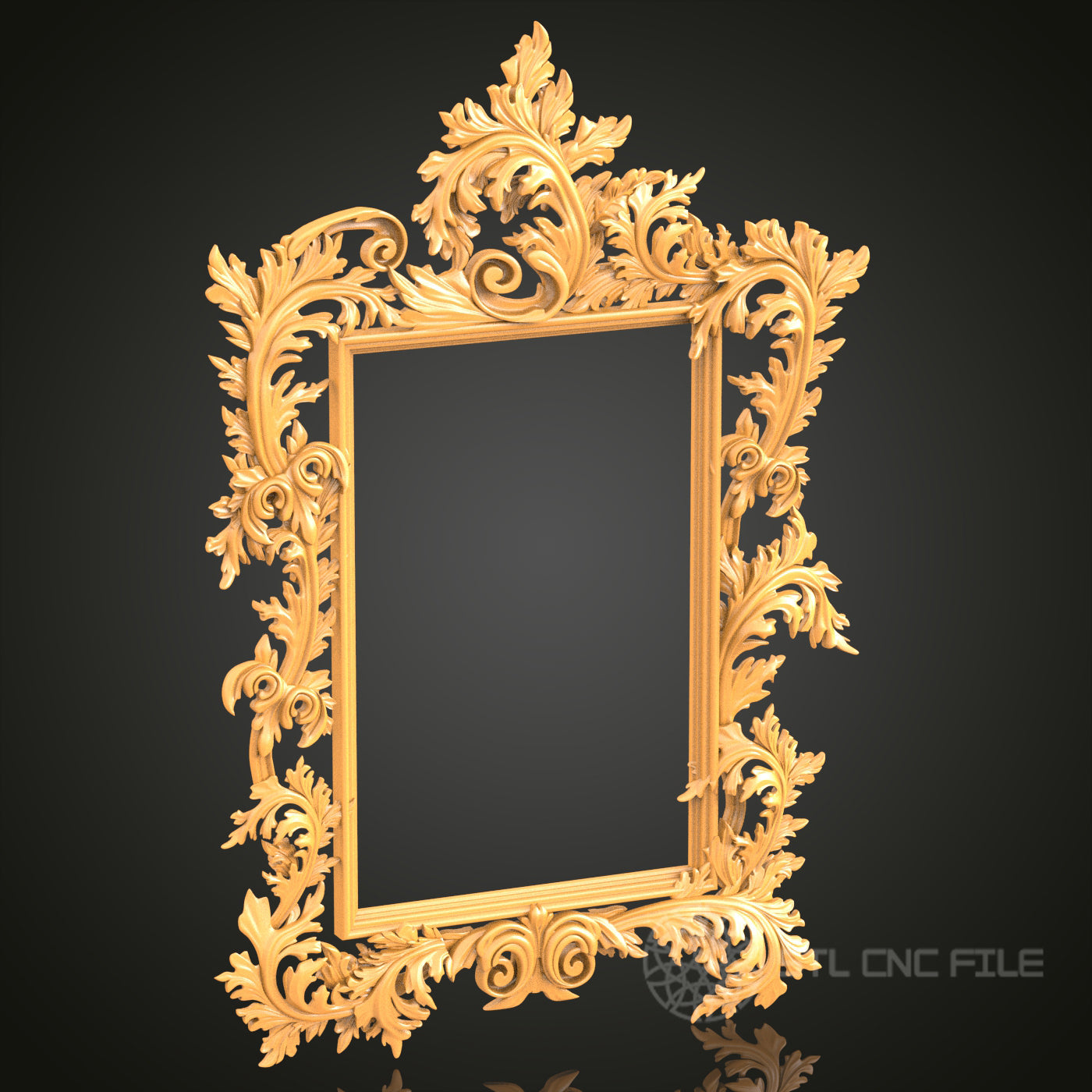 Baroque Ornate Frame STL Model for CNC Router Engraver, Artcam, Aspire, Wood Art, Wall Decor, 3D Printer