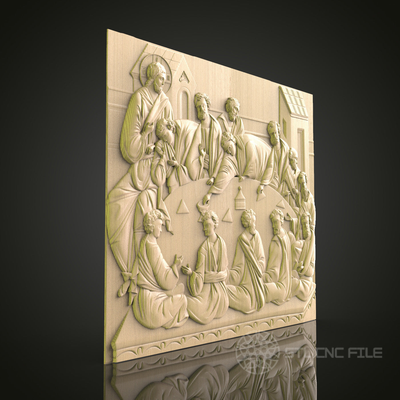 The Last Supper 3D CNC Router Engraver File, STL Model for Artcam Aspire, Wood Wall Decor