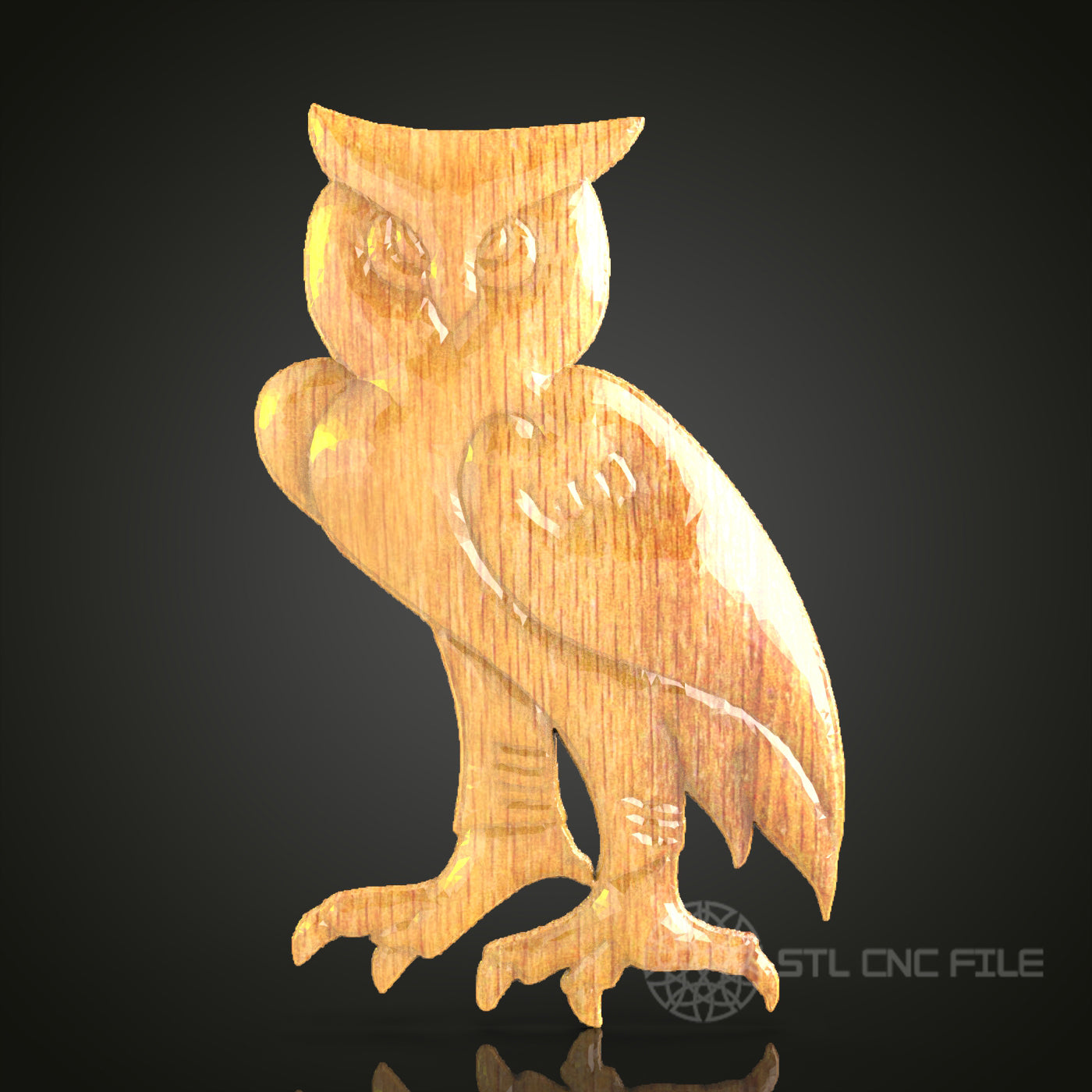 Mystic Owl 3D STL Model for CNC Router - Enchanting Wood Wall Art, CNC Files for Artcam, Aspire