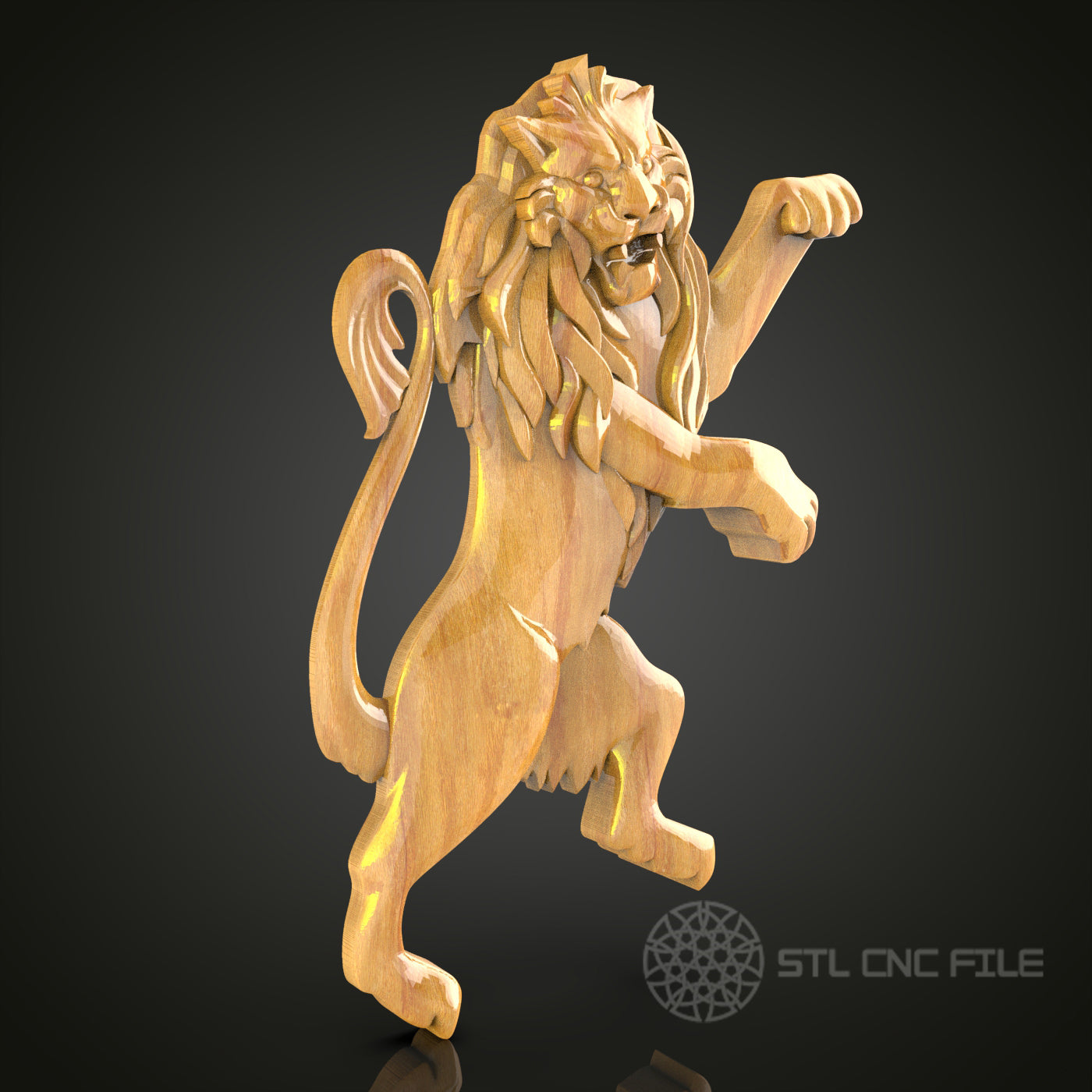 Majestic Roaring Lion STL Model - CNC Router Files, Artcam, Aspire Compatible for Wood Art & Wall Decor