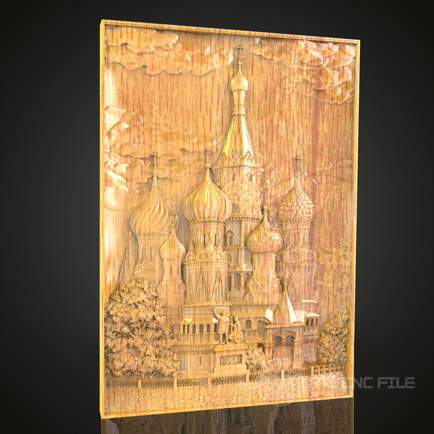Saint Basil's Cathedral 3D STL Model - CNC Router File for Iconic Moscow Landmark Wood Carving