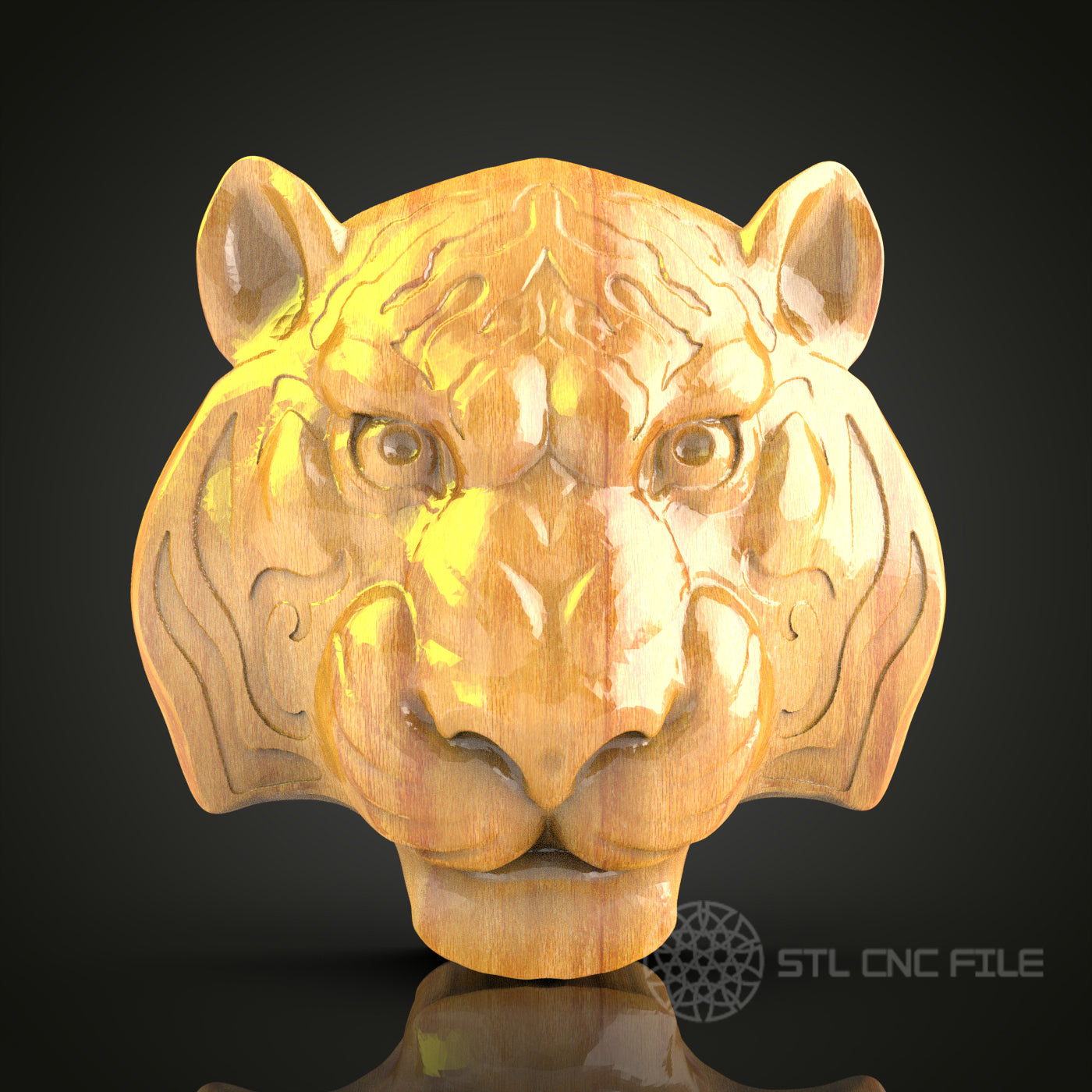 Majestic Tiger Head Wall Sculpture – CNC Router STL Model