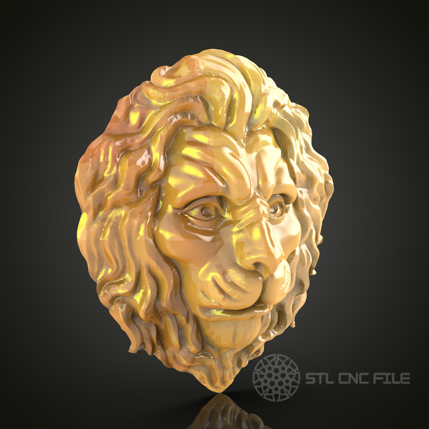 Lion's Head 3D STL Model for CNC Router - Wood Wall Art Decor, Artcam, Aspire Files