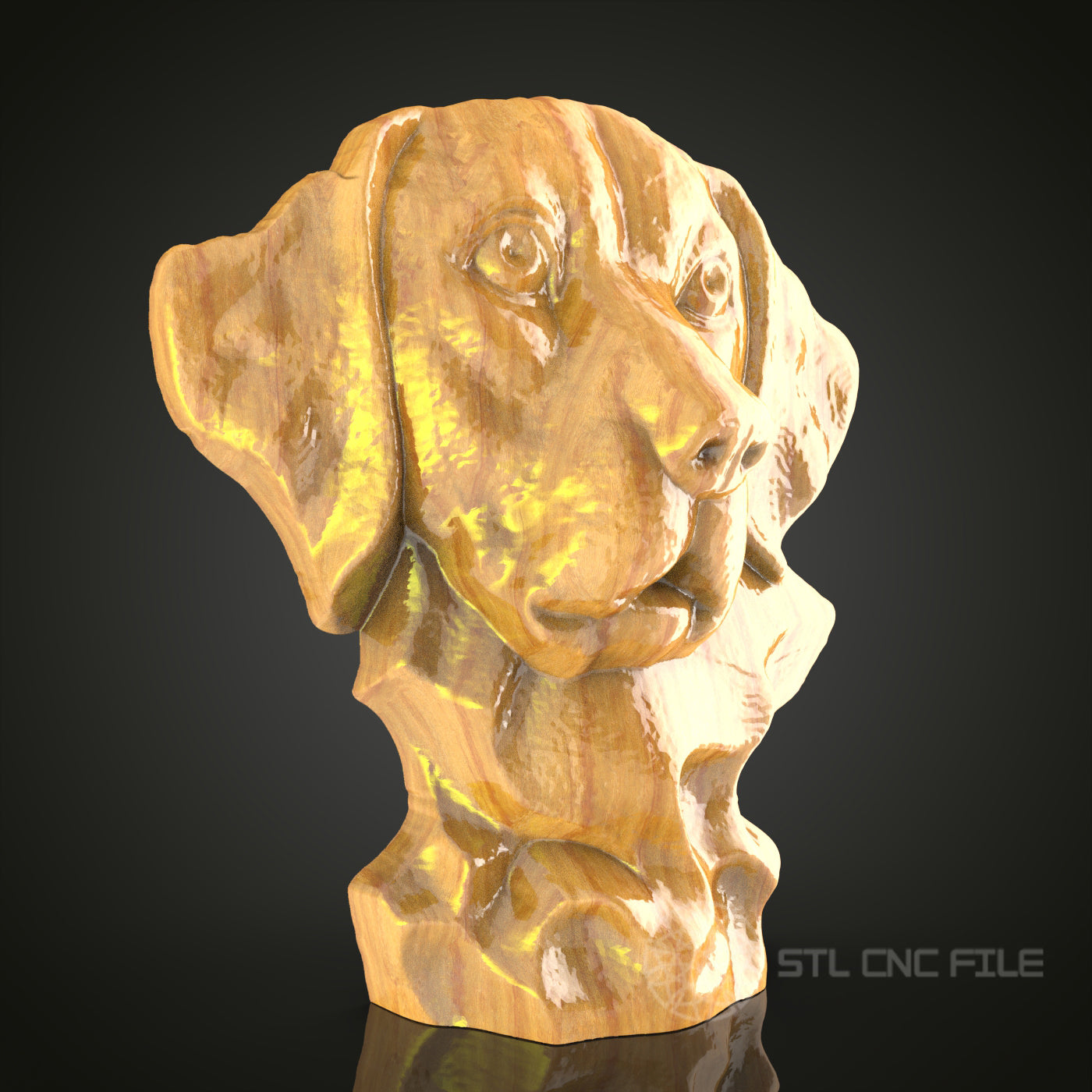 Loyal Companion – Dog Bust CNC Router STL Model for Wood Carving