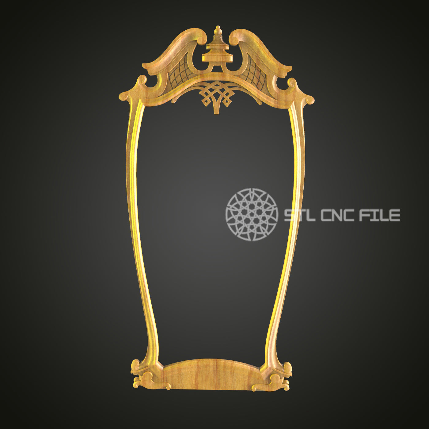Victorian Inspired CNC Engraved Frame - Ornate Wood Carving, Antique Style Decor