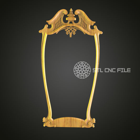 Victorian Inspired CNC Engraved Frame - Ornate Wood Carving, Antique Style Decor