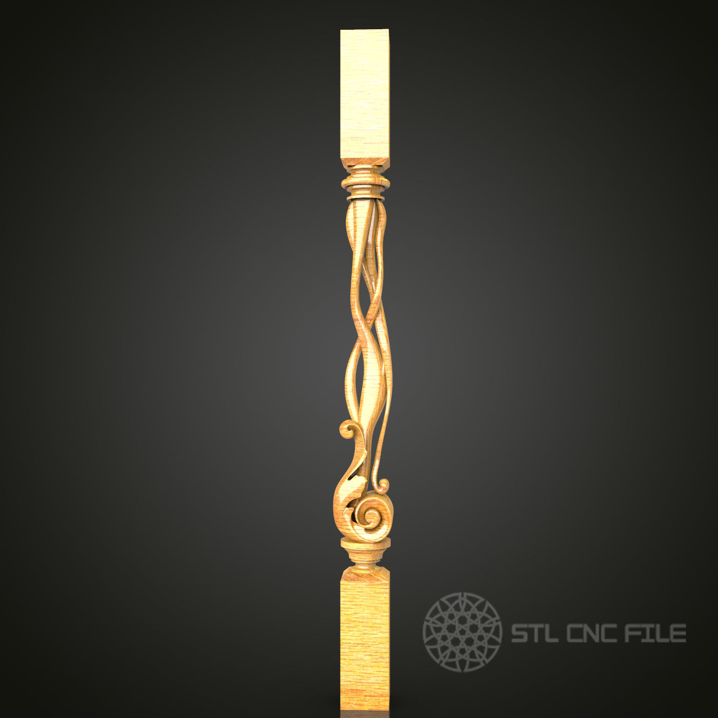 Baroque Style Column STL Model for CNC Router - Ideal for Artcam, Aspire, Luxurious Architectural Decor