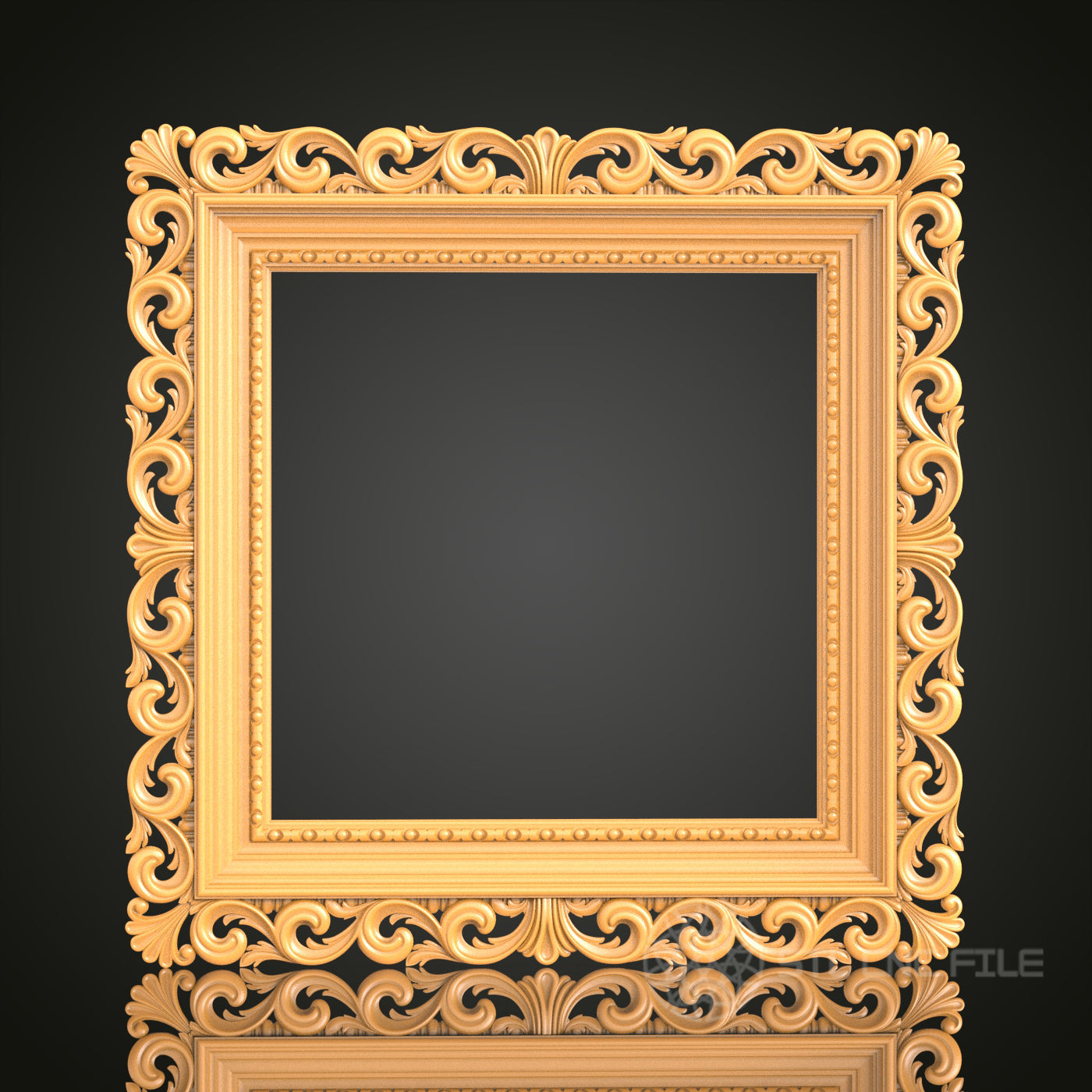 Elegant Ornate Frame STL Model for CNC Router Engraver, Artcam, Aspire, Wood Art, Wall Decor, 3D Printer